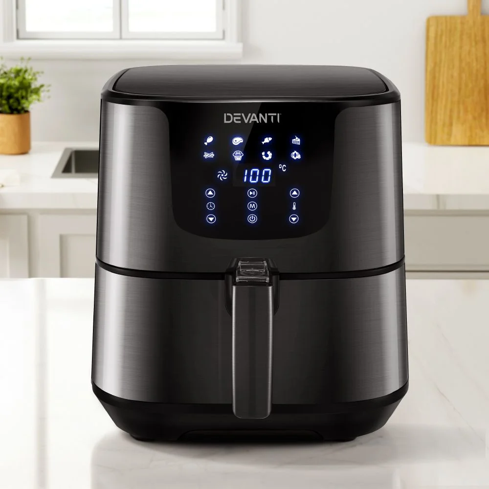Devanti Air Fryer 7L LCD Fryers Black