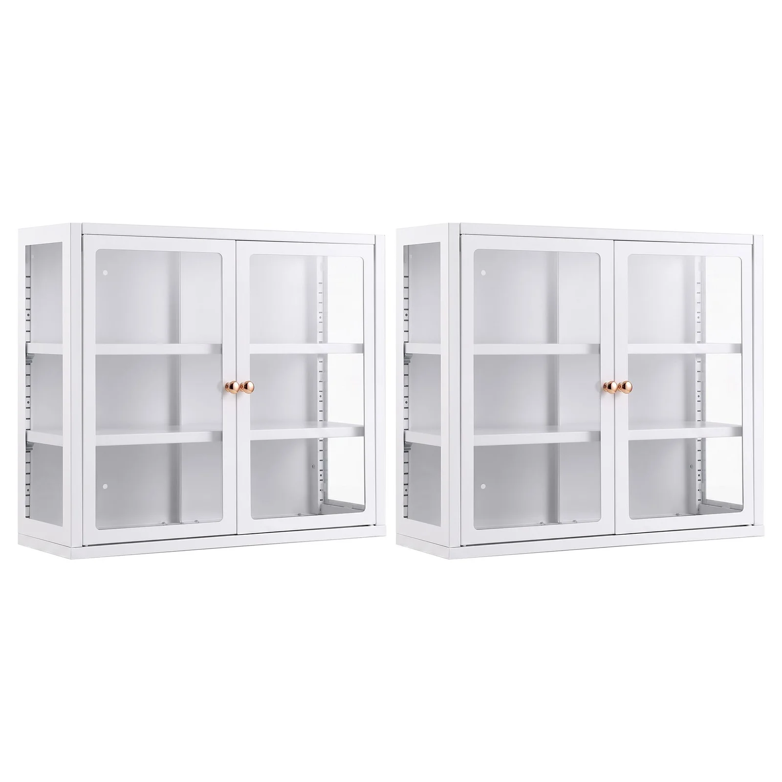 Artiss Buffet Cabinet Sideboard X2 Wall Mounted Clear Display Storage 60cm White