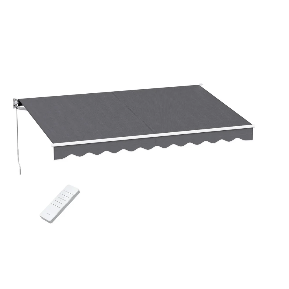 Instahut Retractable Folding Arm Awning Motorised Sunshade 3M X 2M Grey