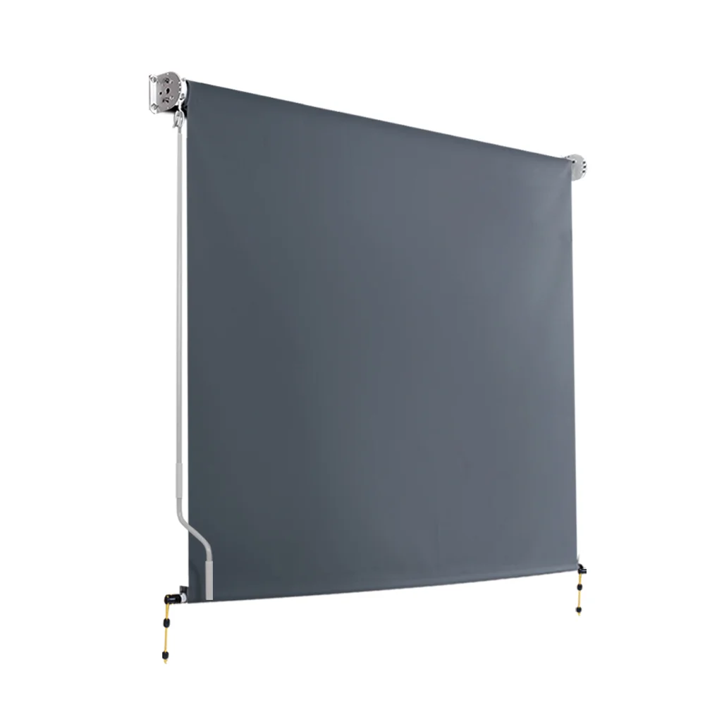 Instahut 1.5X2.5M Outdoor Blinds Awning Roll Down Canopy Retractable Outdoor Blinds Window Shade Grey