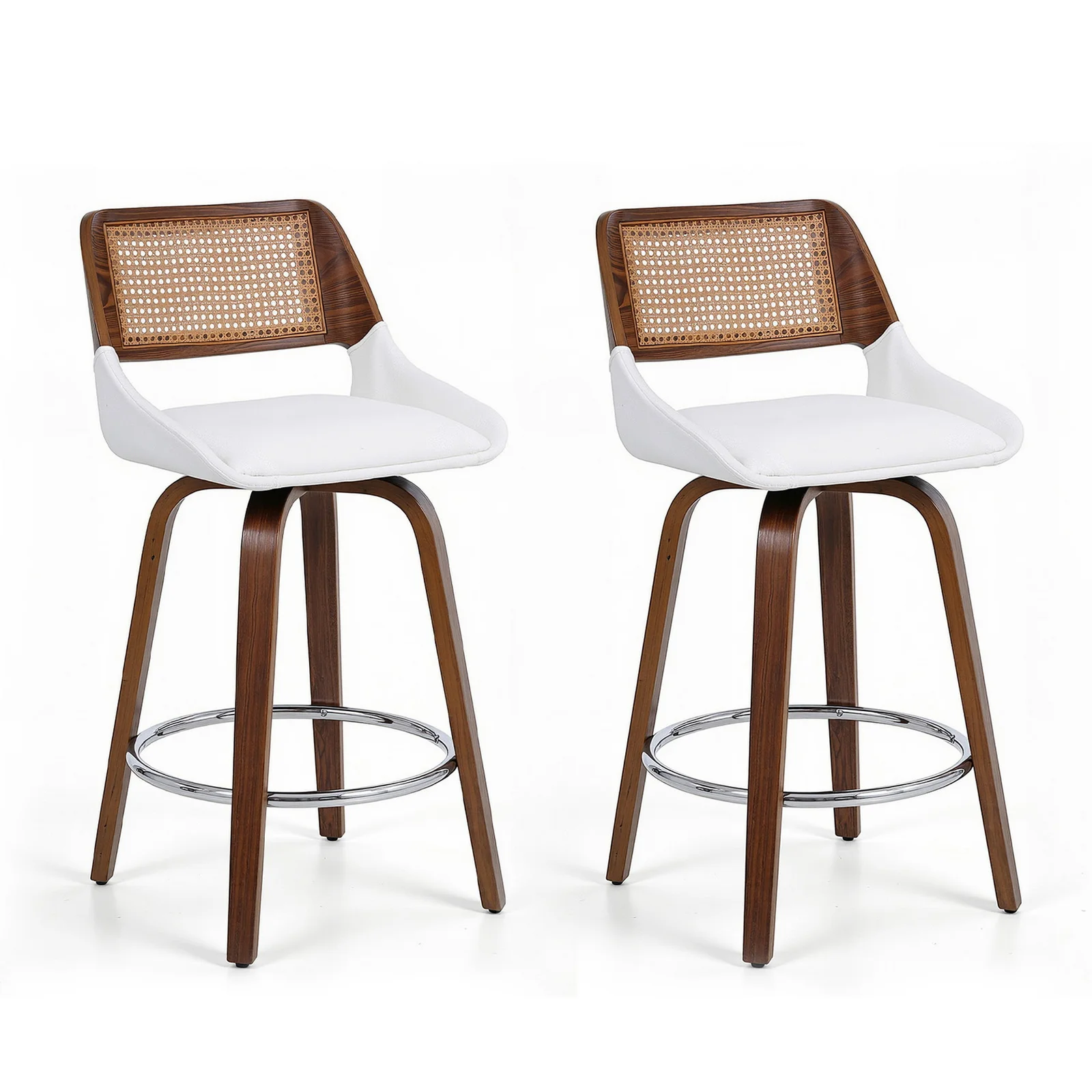 Artiss Wooden Bar Stools Set of 2 Swivel Kitchen Counter Stool Chair 60cm Seat Height