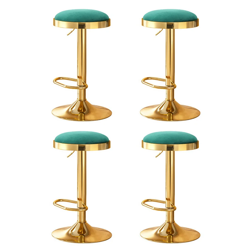 4x Artiss Bar Stools Kitchen Dining Chairs Velvet Padded Stool Green