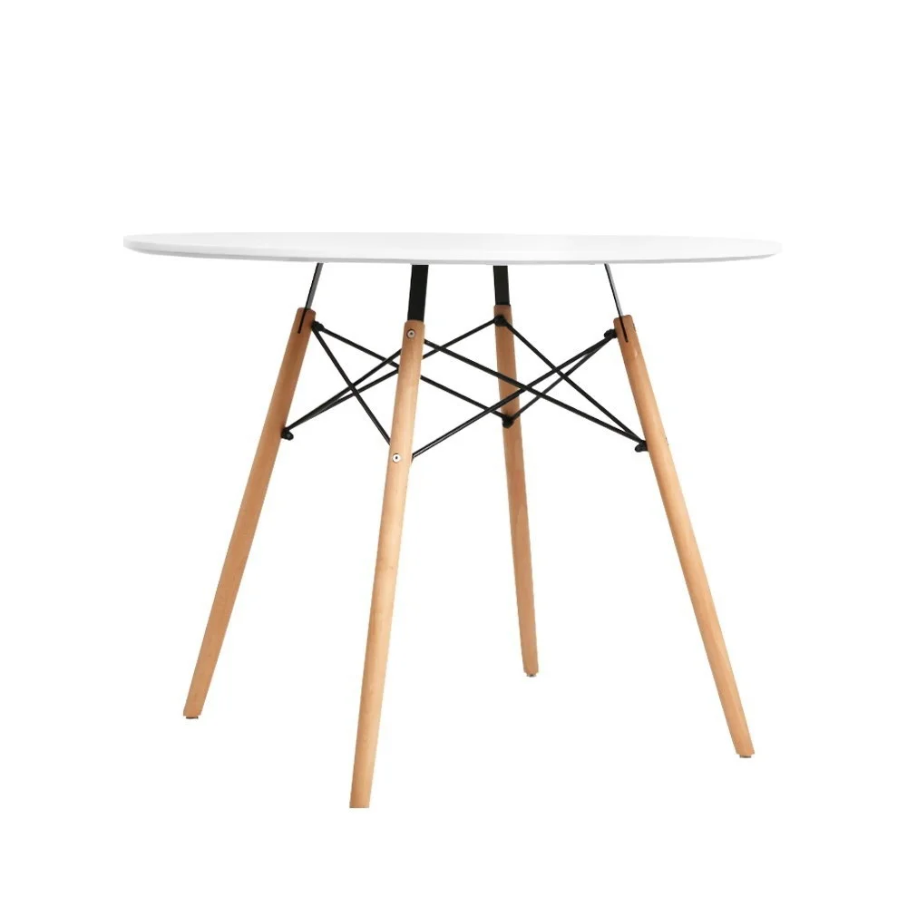 Artiss Dining Table Round White 4 Seater 90CM