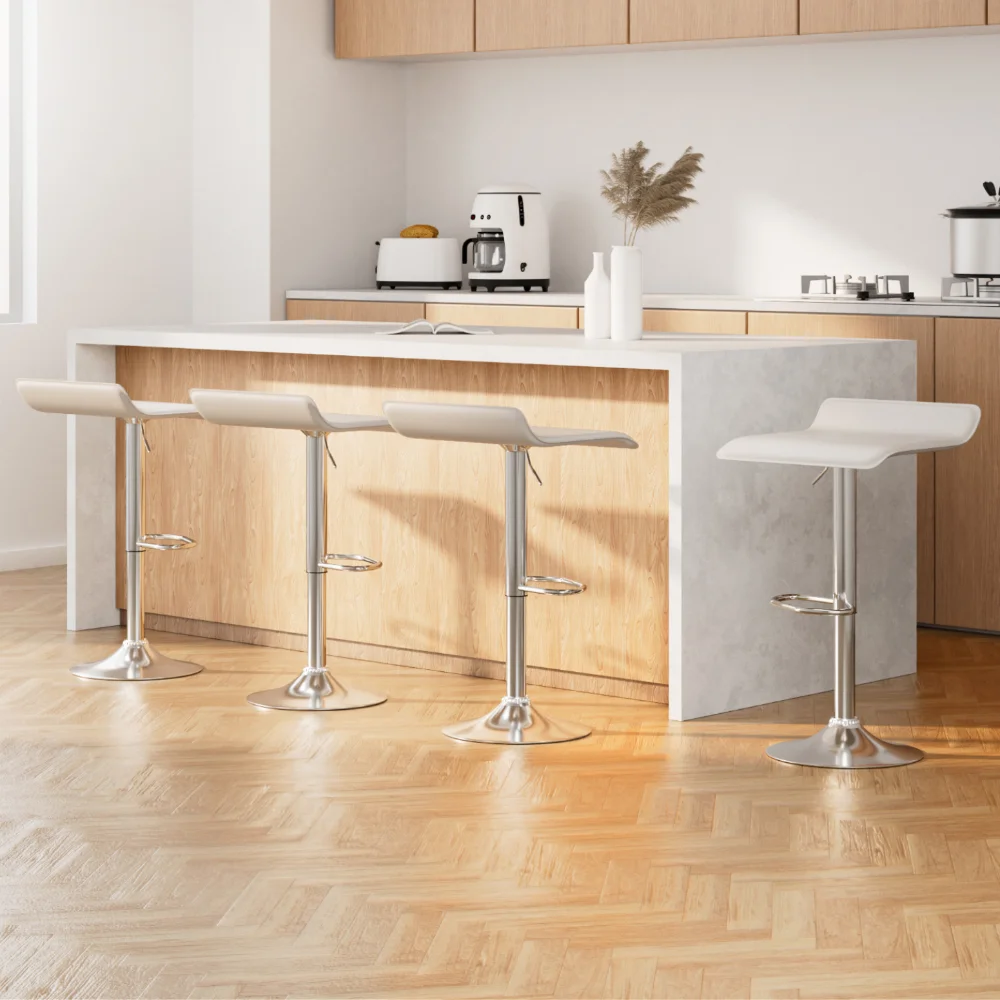 Artiss 4x Bar Stools Faux Leather Chair White