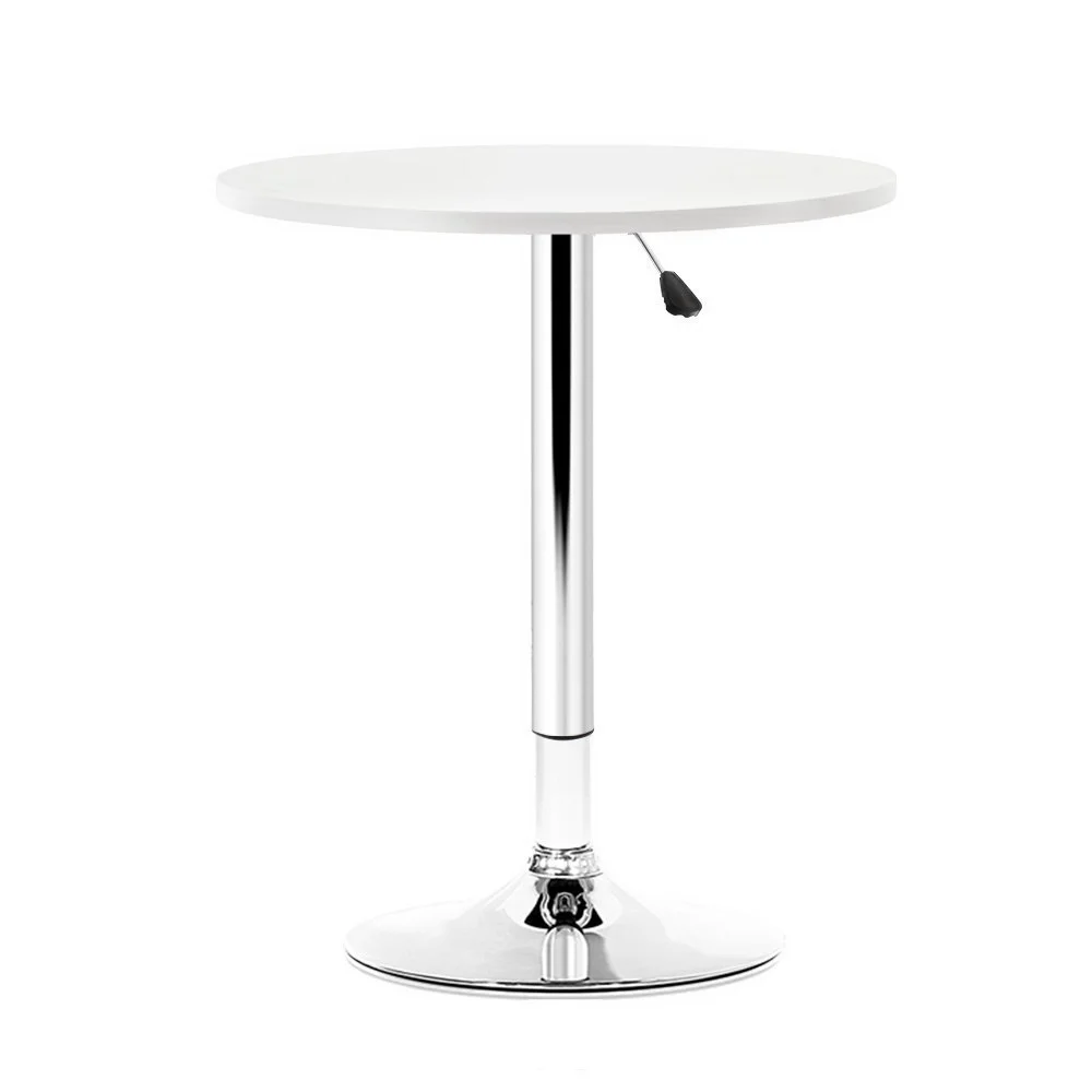Artiss Bar Table Gas Lift Round White