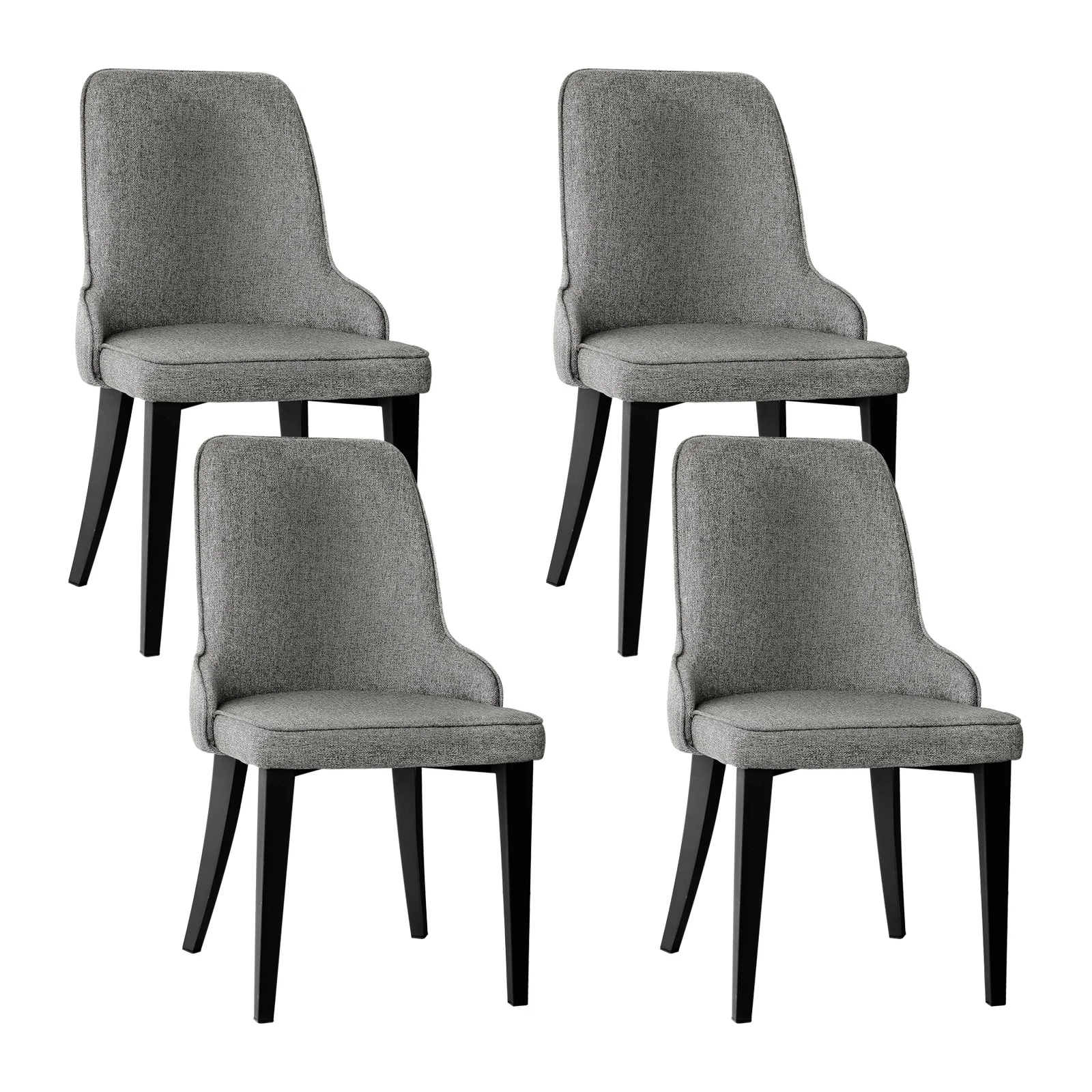 Artiss Dining Chairs Set of 4 Linen Fabric Grey