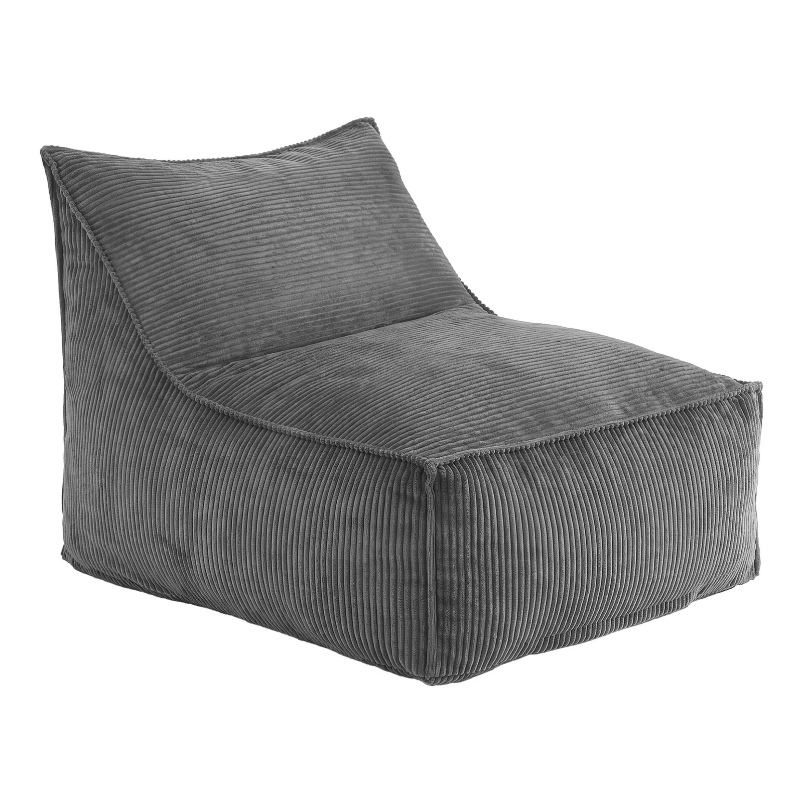 Artiss Bean Bag Chair Cover (No Filler) Soft Corduroy Stuffed Animal Storage Bean Bag Cover for Adults, Washable Lazy Sofa Cover for Living Room Bedroom, Grey