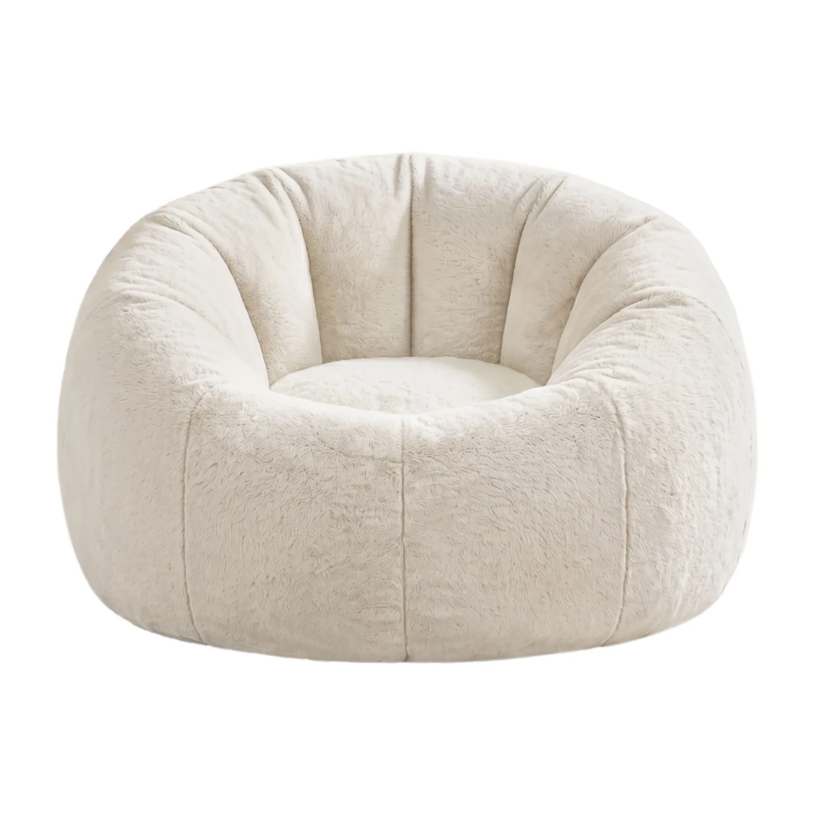Artiss Bean Bag Chair Cover (No Filler) Soft Faux Fur Beanbag Cover Large Round Stuffed Animal Storage Bean Bag Cover Washable Lazy Sofa Cover for Adults Kids Teens, Beige