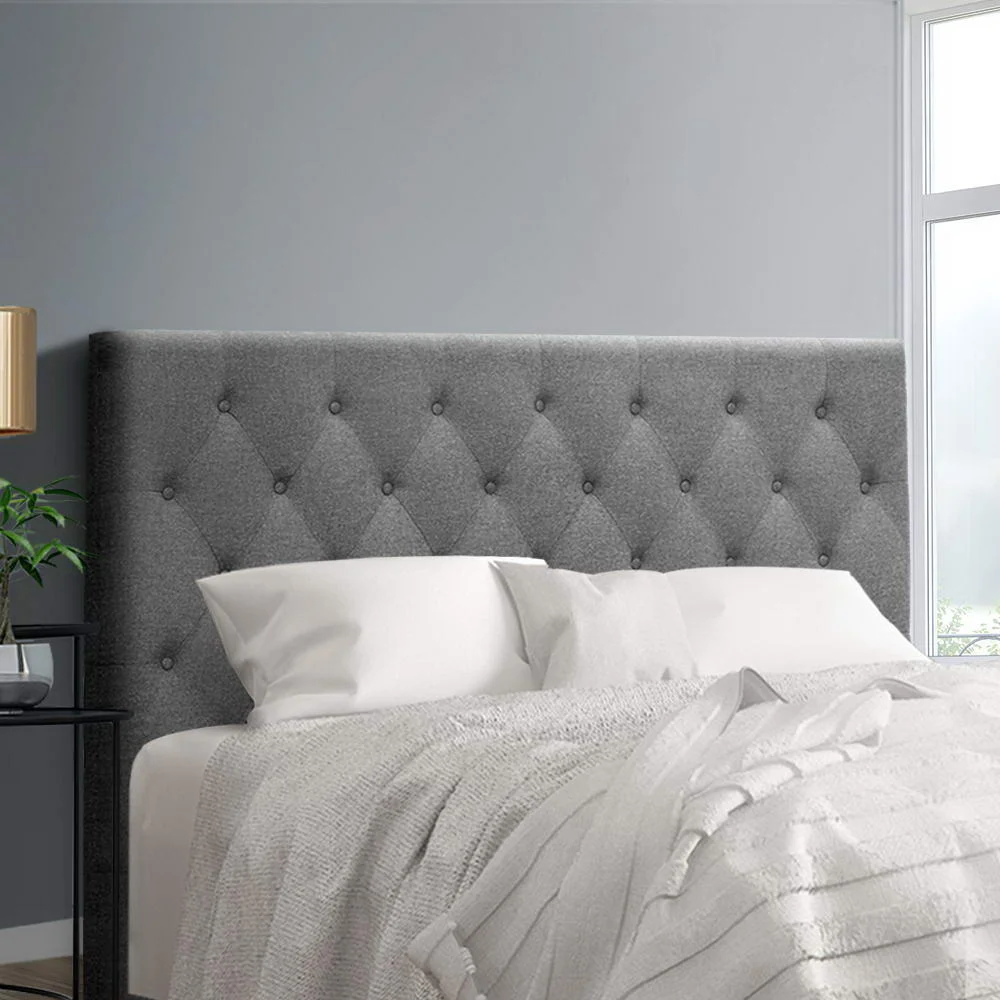 Artiss Bed Head Headboard Queen Size Fabric - CAPPI Grey