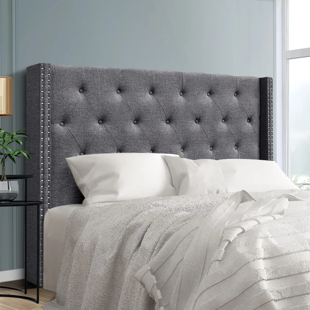 Artiss Bed Head Headboard Queen Size Fabric - LUCA Grey