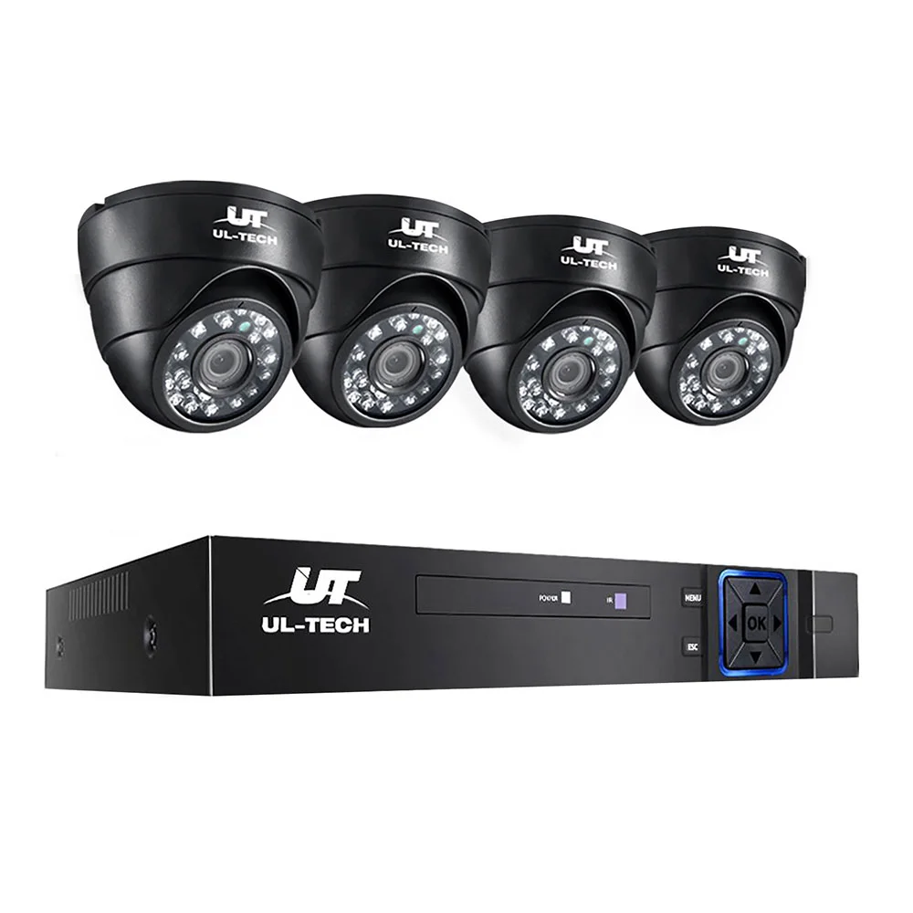 UL-TECH 1080P Security Camera System 4CH DVR with 4 CCTV Dome Cameras