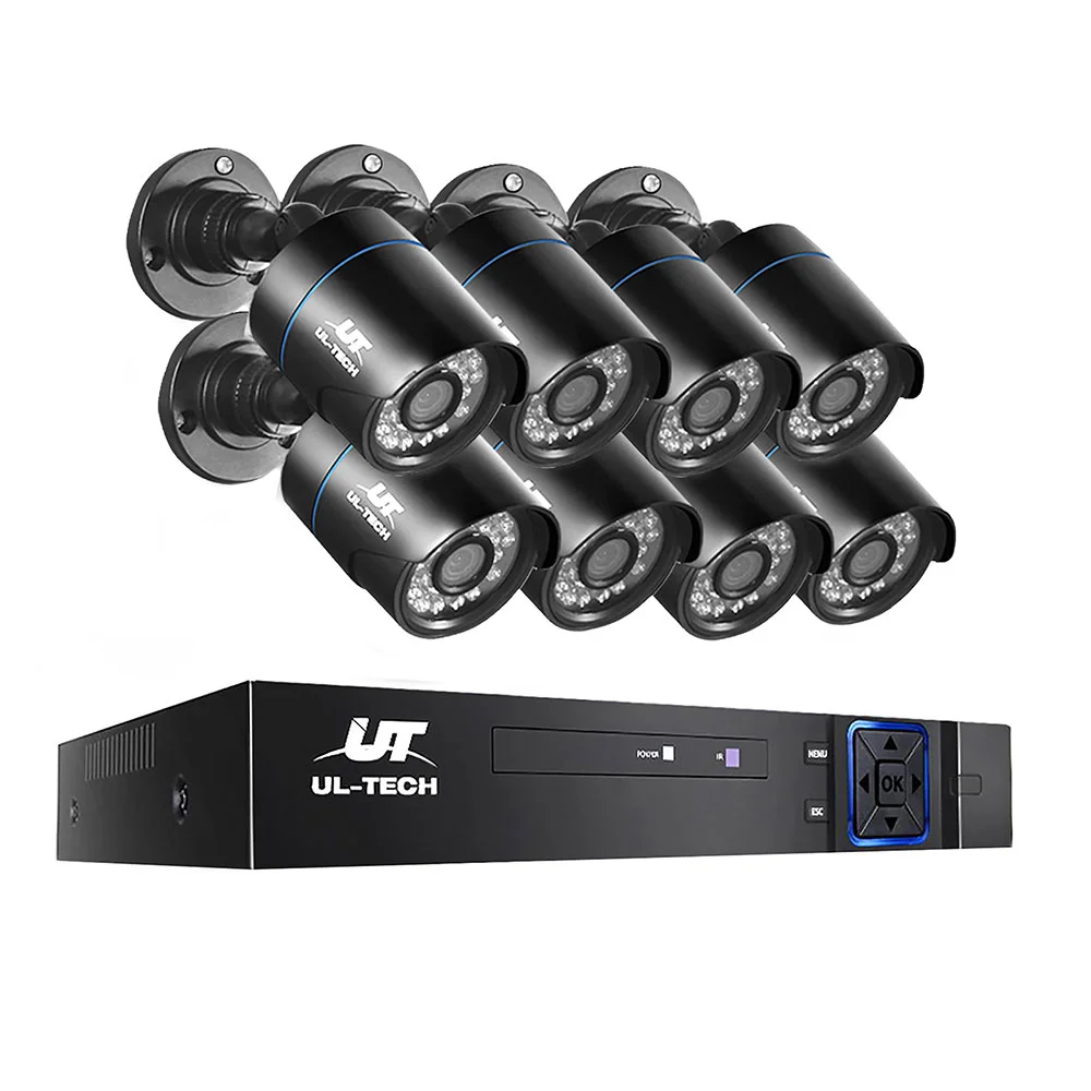 UL-TECH 1080P Security Camera System 8CH DVR with 8 CCTV Bullet Cameras