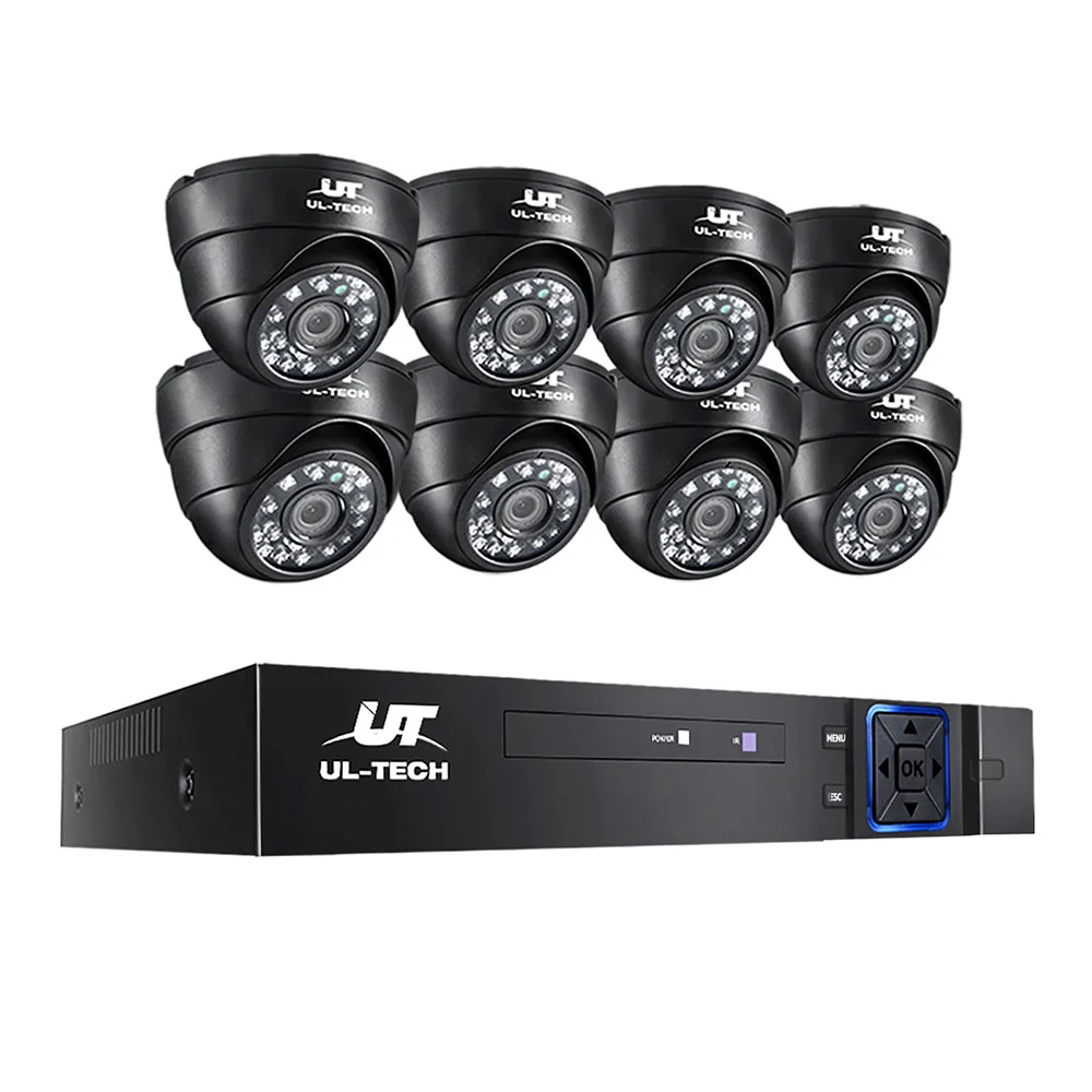 UL-TECH 1080P Security Camera System 8CH DVR with 8 CCTV Dome Cameras