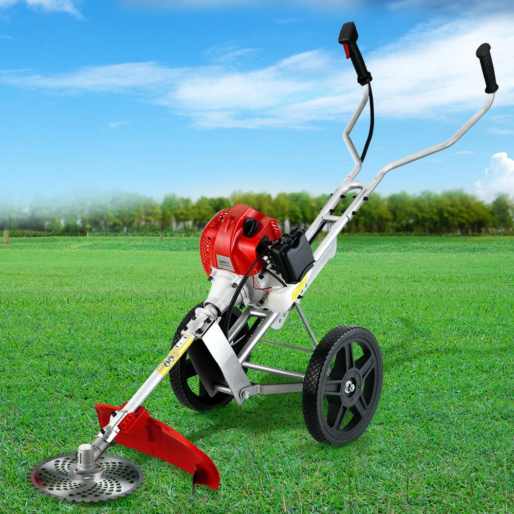Giantz 52cc Petrol Brush Cutter Whipper Saw Trimmer 2 Stroke 3-in-1 Wheel