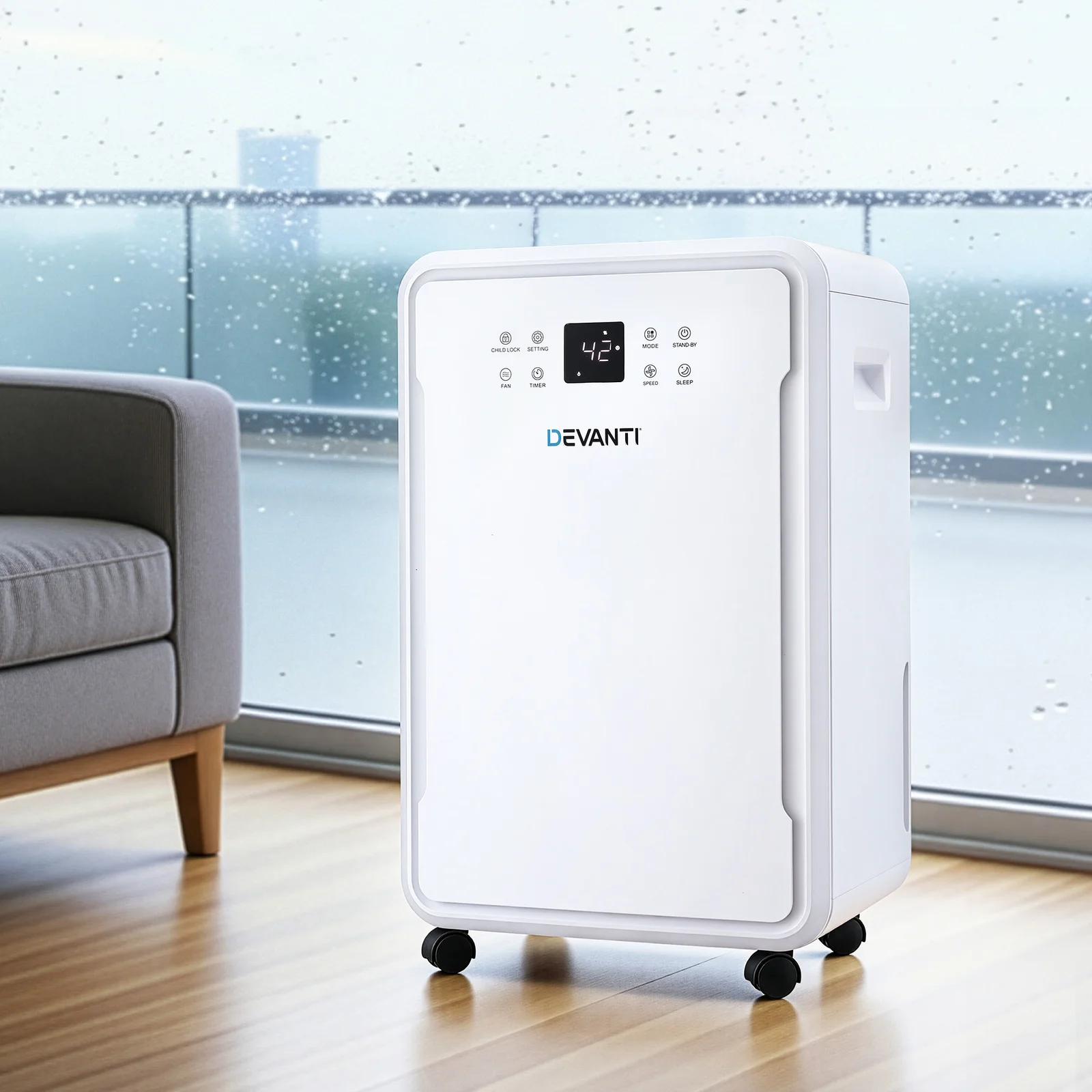 Devanti 50L/Day Dehumidifier Home Air Dryer Mould Moisture 8.5L Tank