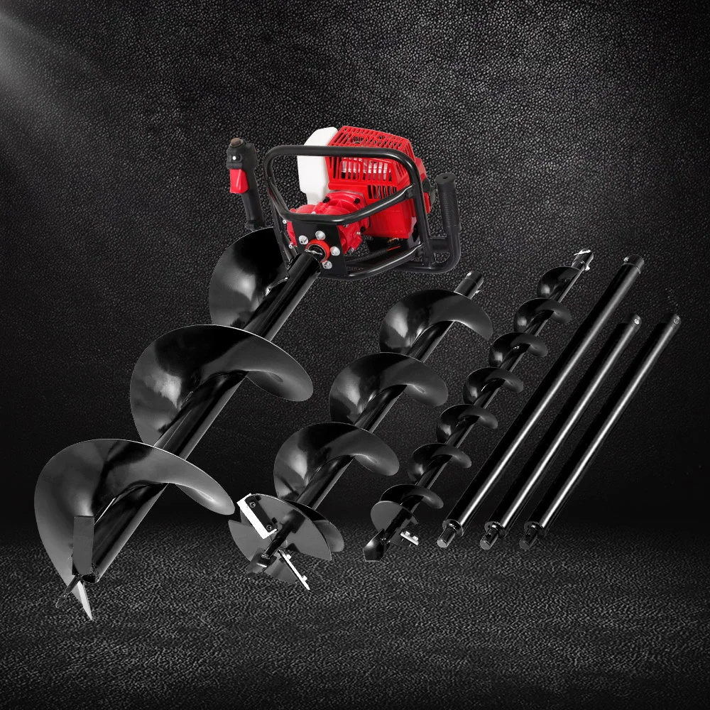 Giantz Post Hole Digger Petrol Motor Drill Extension Auger Bits Kits