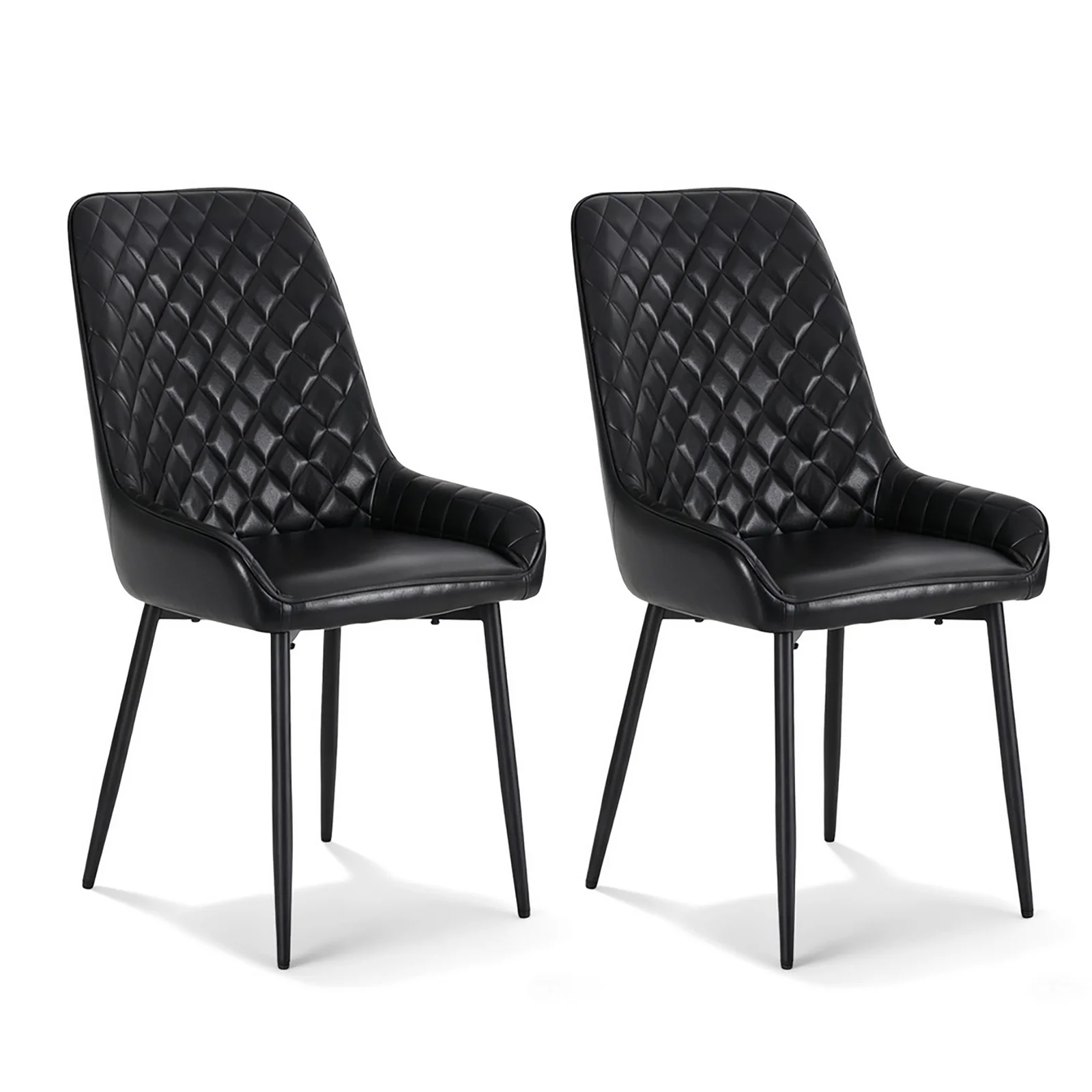 Artiss 2x Dining Chairs Retro PU Leather Kitchen Lounge Cafe Accent Chair Black