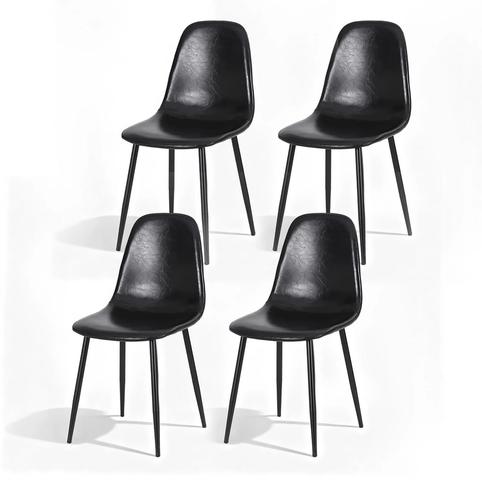 Artiss 4x Dining Chairs Retro PU Leather Kitchen Lounge Cafe Accent Chair Black