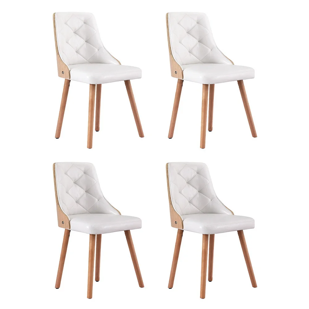 1 Set of 4 Artiss Dining Chairs White PU