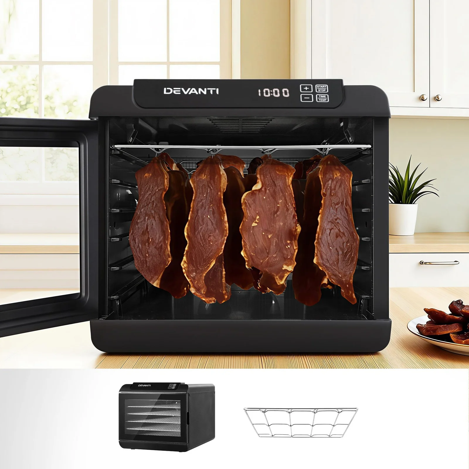 Devanti Food Dehydrator 6 Tray Fruit Dryer Jerky Maker With Stainless Steel Rack thumbnail 10