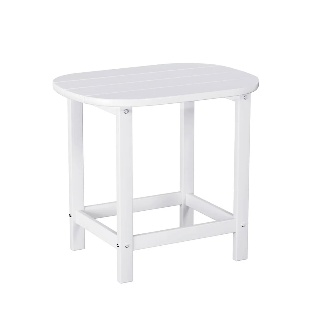 Gardeon Outdoor Coffee Side Table HDPE Desk Patio Furniture Camping Garden White