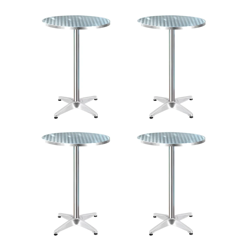 Gardeon Set of 4 Outdoor Bar Table Aluminium Round 70/110CM