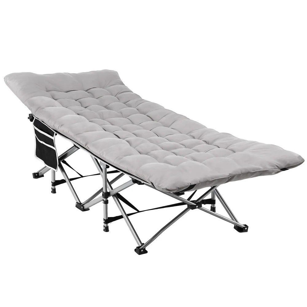 Artiss Folding Bed With Mattress Heavy Duty Grey 185CM