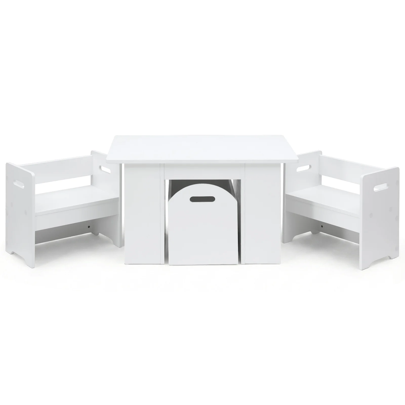 Keezi 3PCS Kids Table and Chairs Set Storage Toys Play Activity Desk