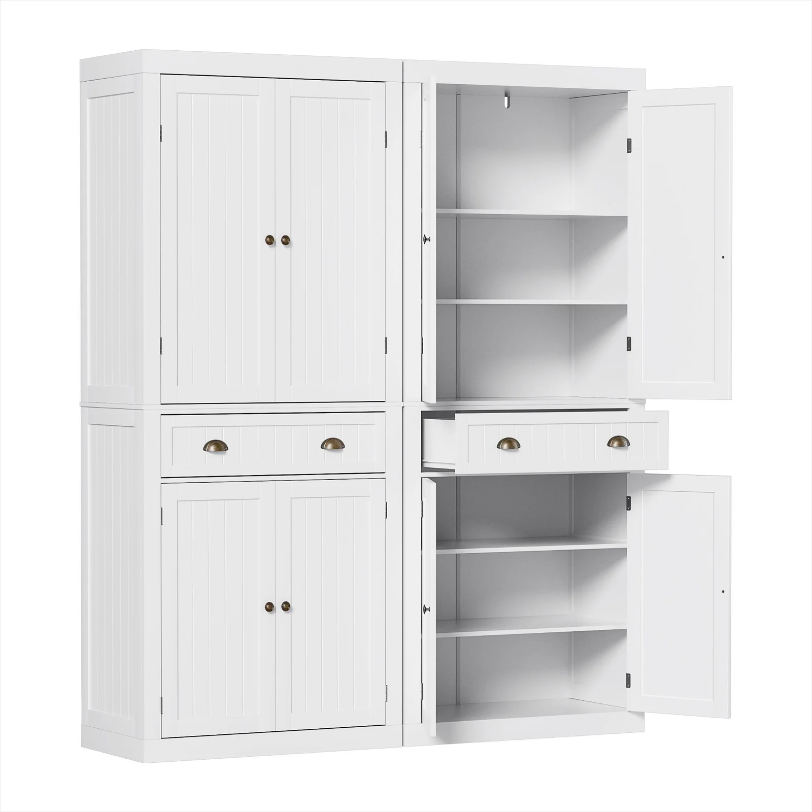 Artiss 2x Buffet Sideboard Cabinet 6-Tier Storage Pantry Cupboard Drawer White