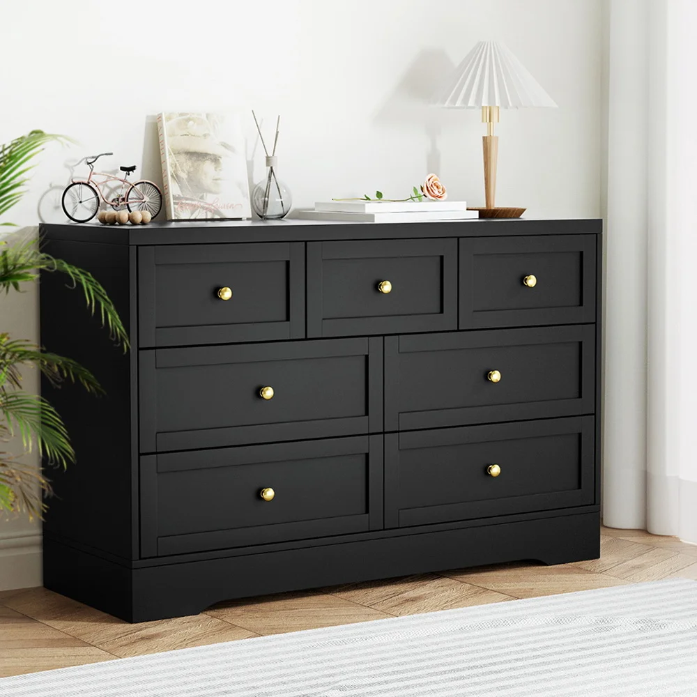 Artiss 7 Chest of Drawers Dresser Table Black