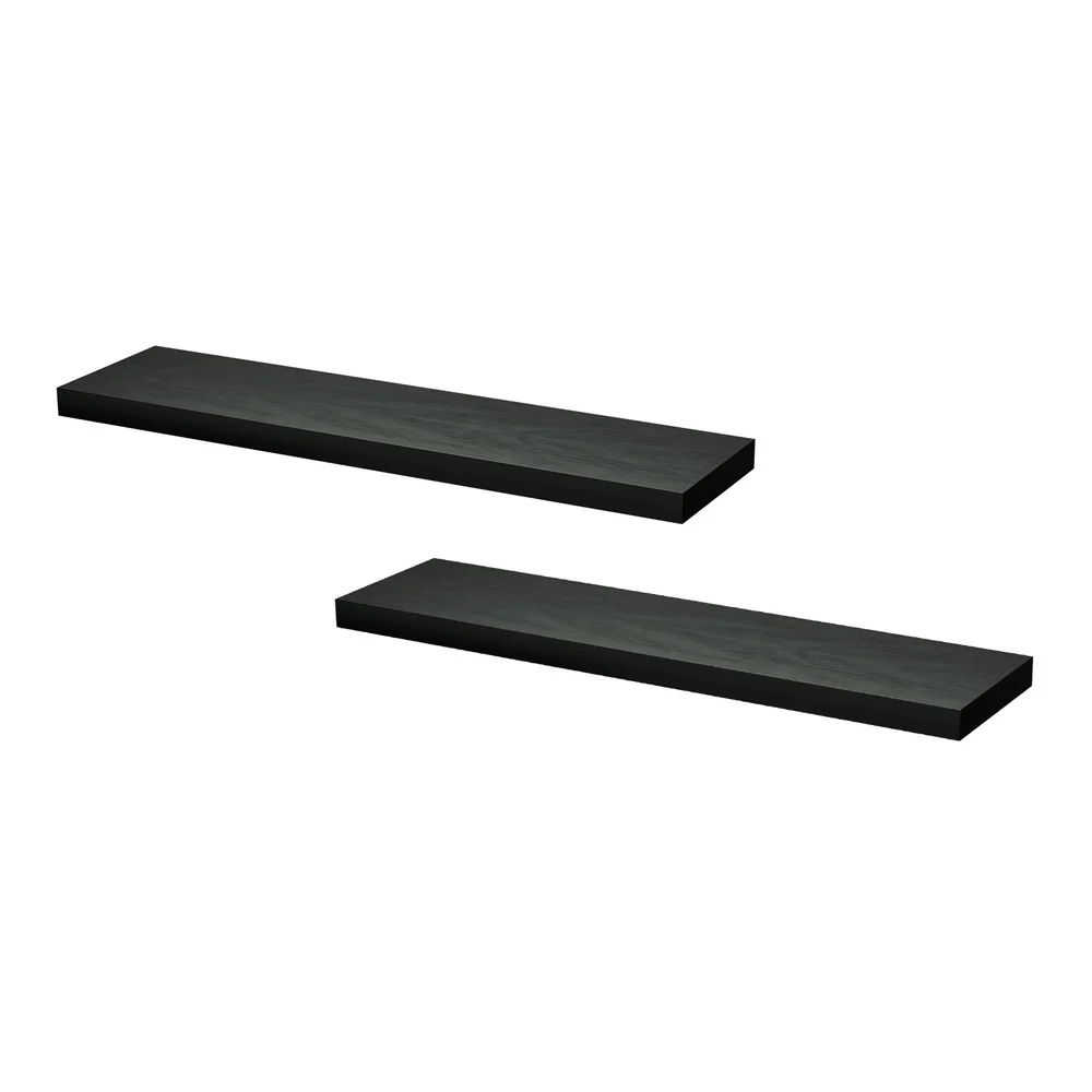 Artiss Floating Wall Shelf Set of 2 Black 90CM