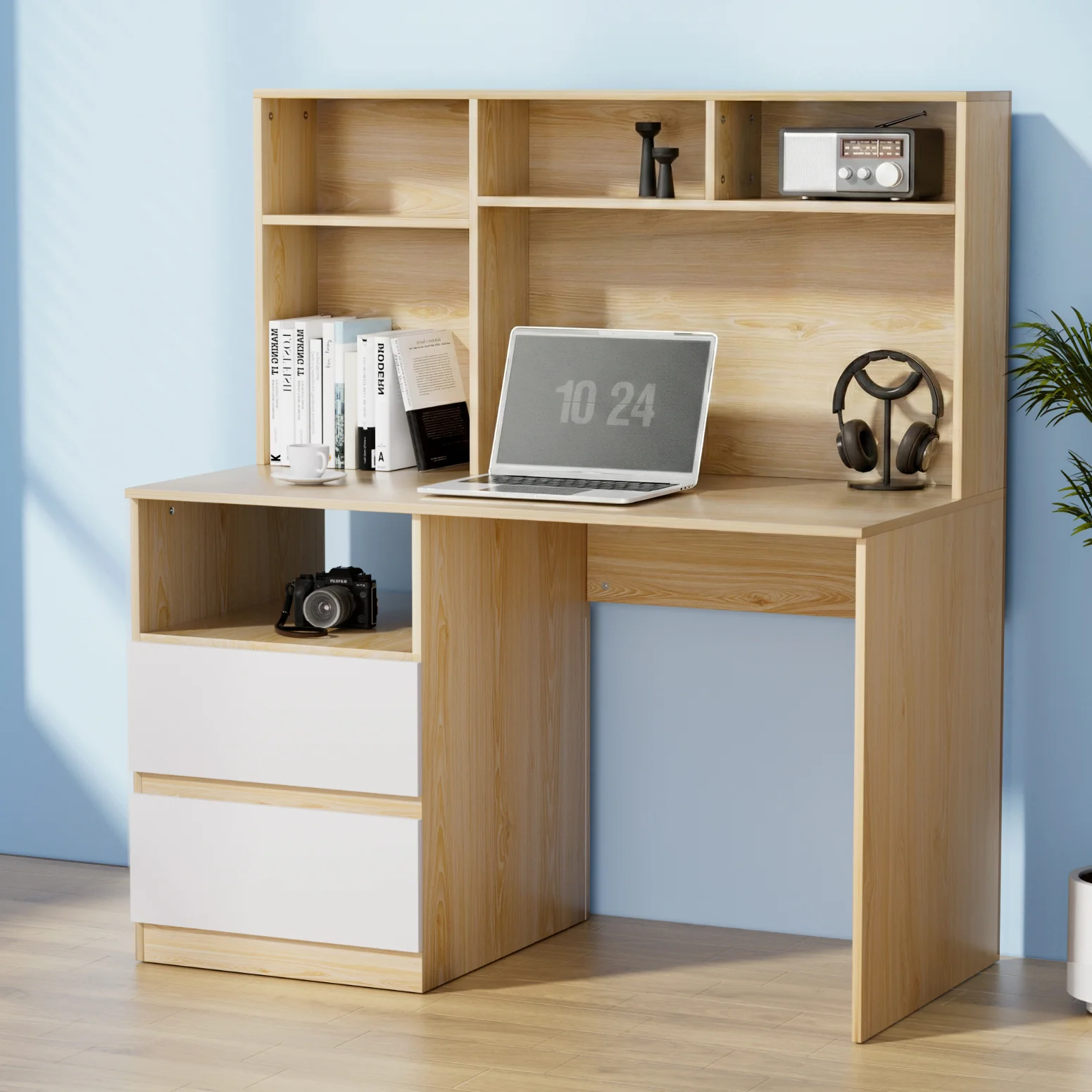 Artiss Computer Desk Office Study Desks Table Bookshelf Drawer