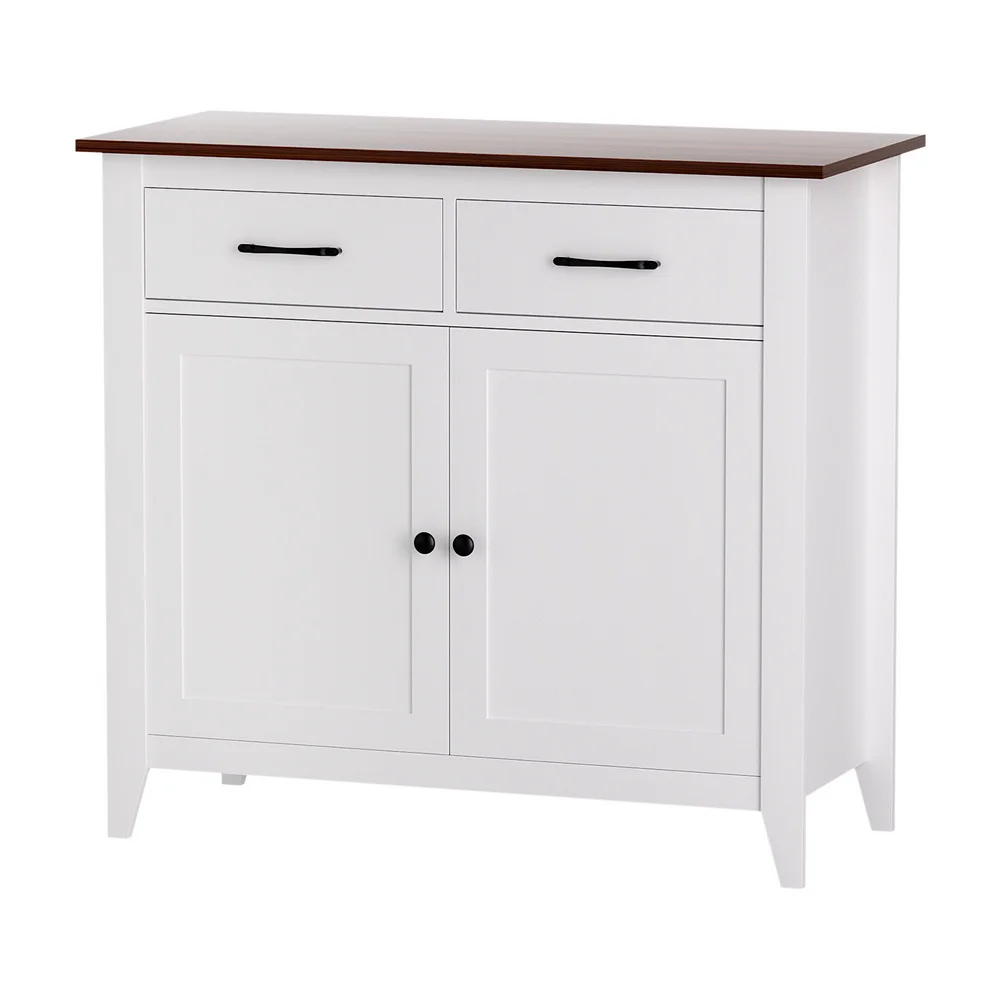 Artiss Buffet Sideboard Storage Cabinet Kitchen Cupboard Hallway 2 Drawers White