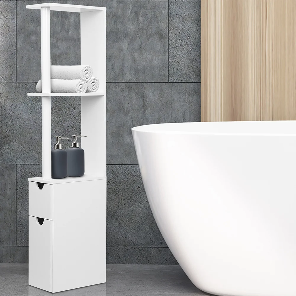 Artiss Bathroom Storage Cabinet 118cm Tall Shelf White