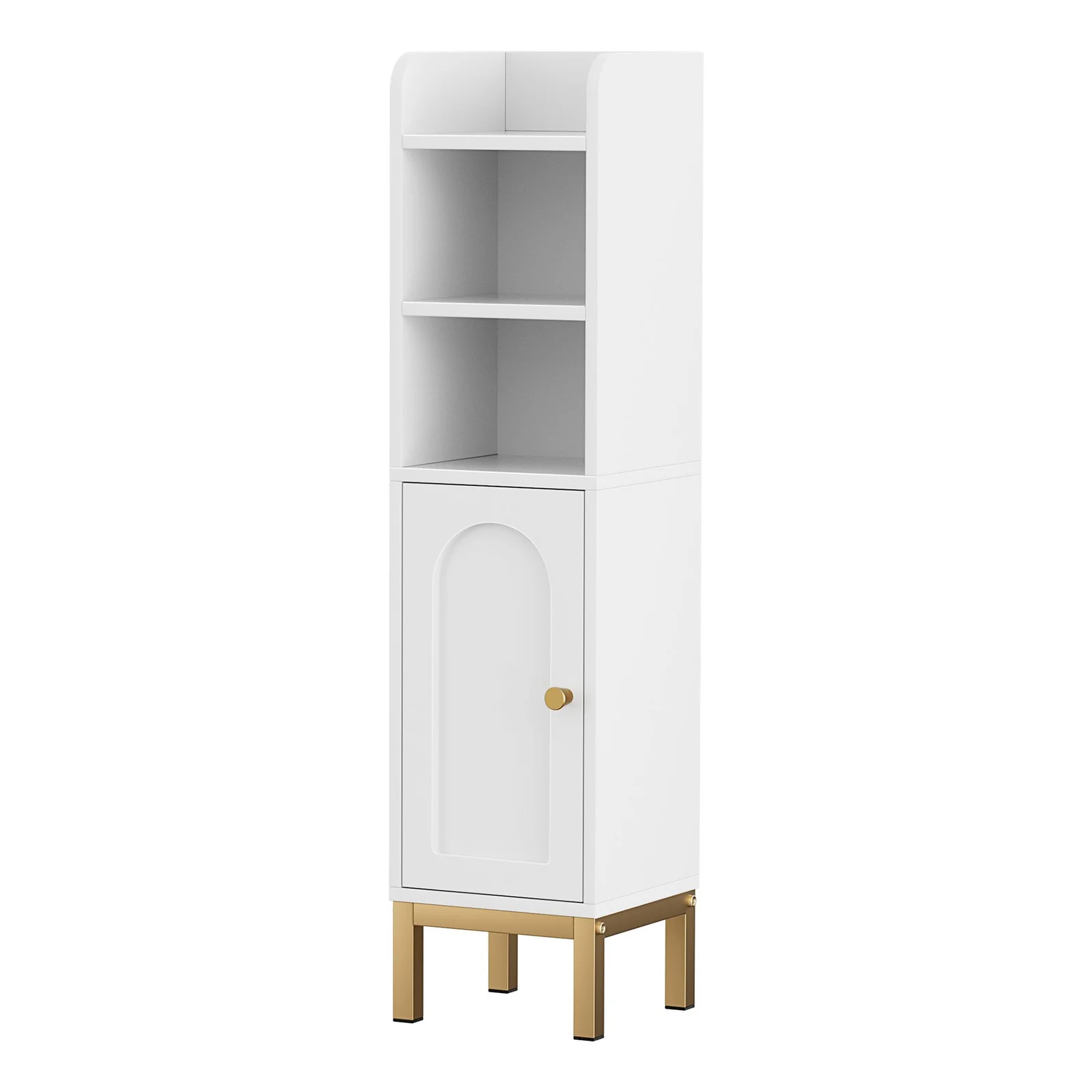 Artiss 2X Bathroom Storage Cabinet Floor Organizer Toilet Corner Adjustable Shelf with Door White