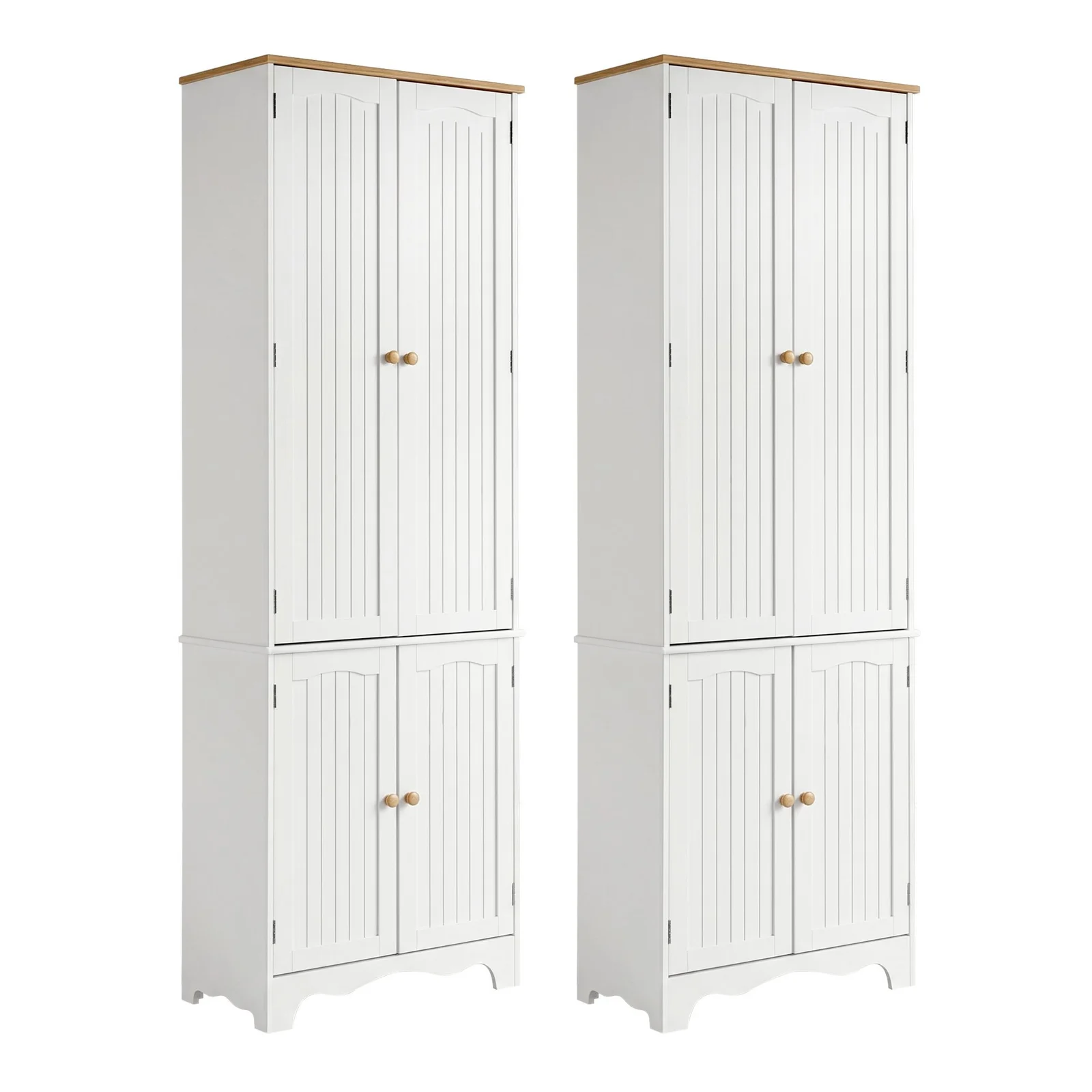 Artiss 2x Buffet Sideboard Pantry Cabinet Cupboard 6-Tiers Storage Shelves BERNE