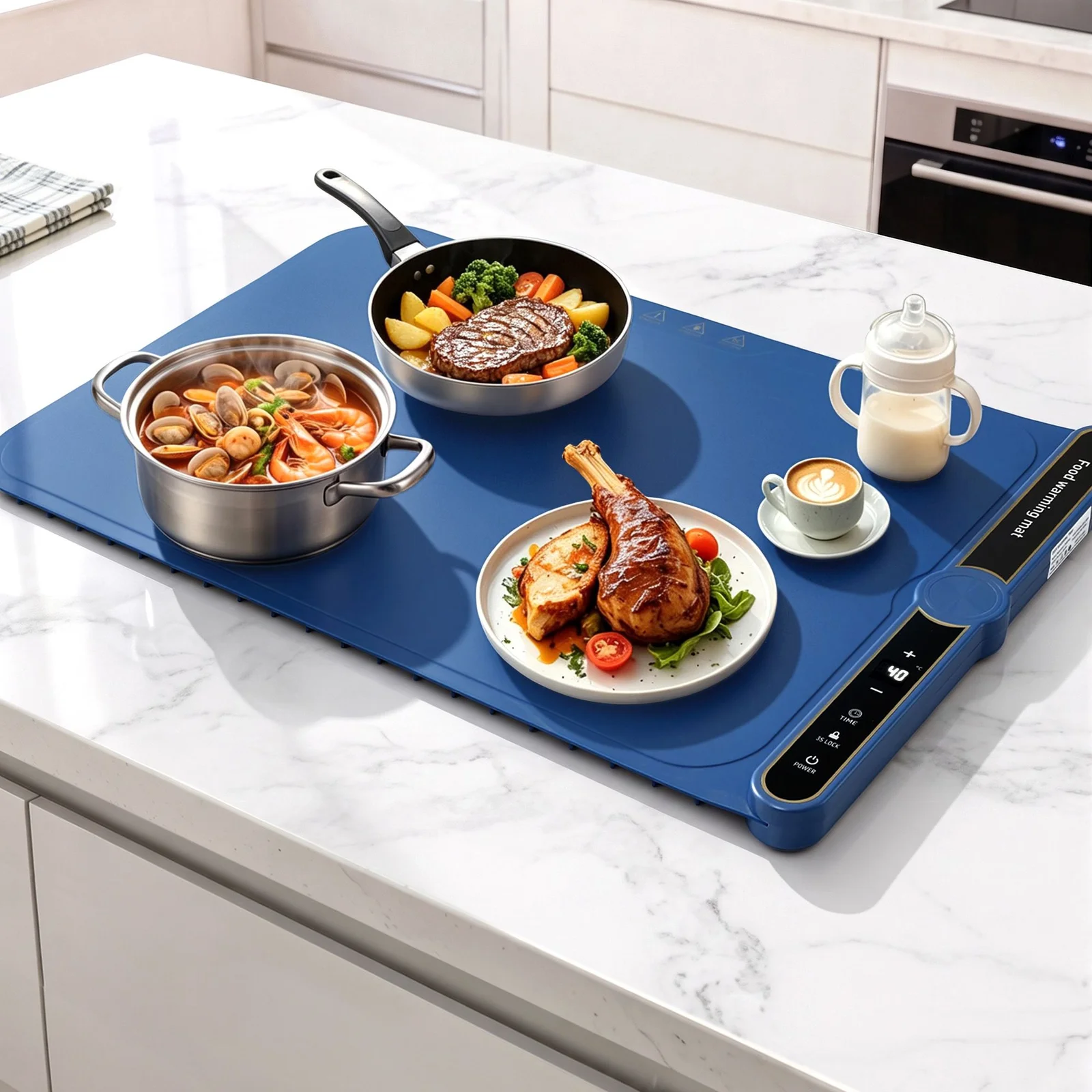 Devanti Food Warming Mat 60 x 38cm Electric Food Warmer With Timer