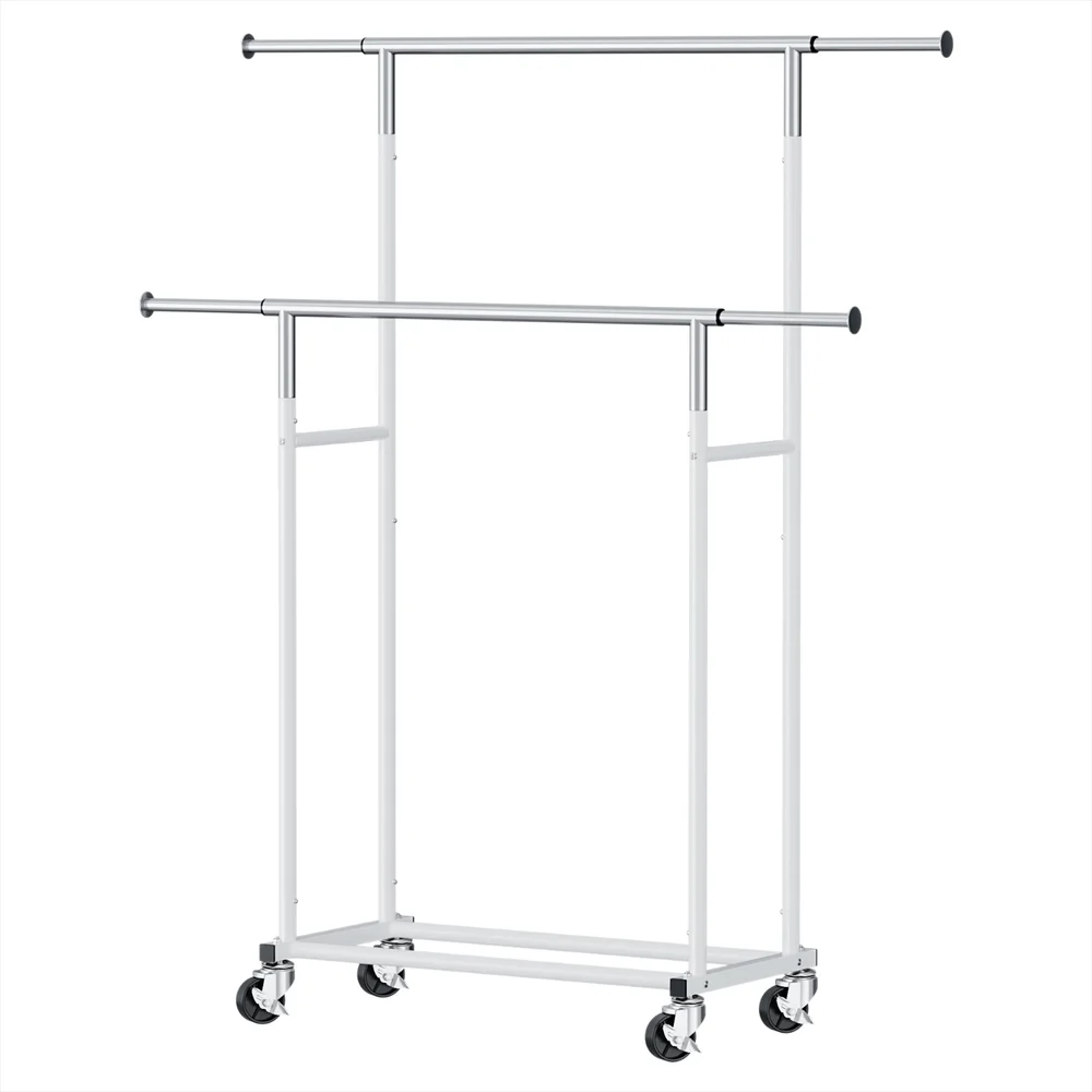 Artiss Clothes Rack Double Rod Airer Rail Coat Stand Adjustable Hanger