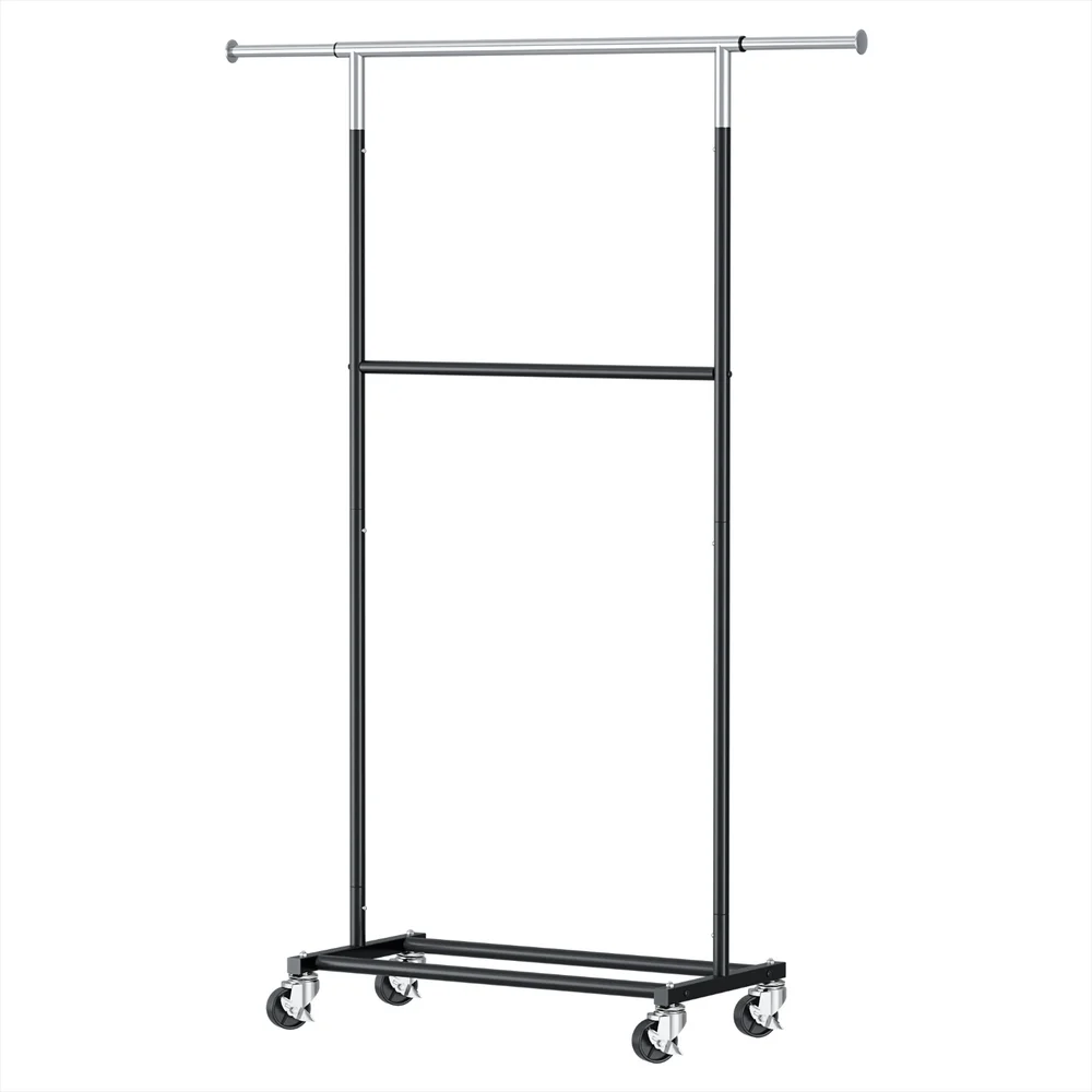 Artiss Clothes Rack Double Rod Airer Rail Coat Stand Adjustable Hanger