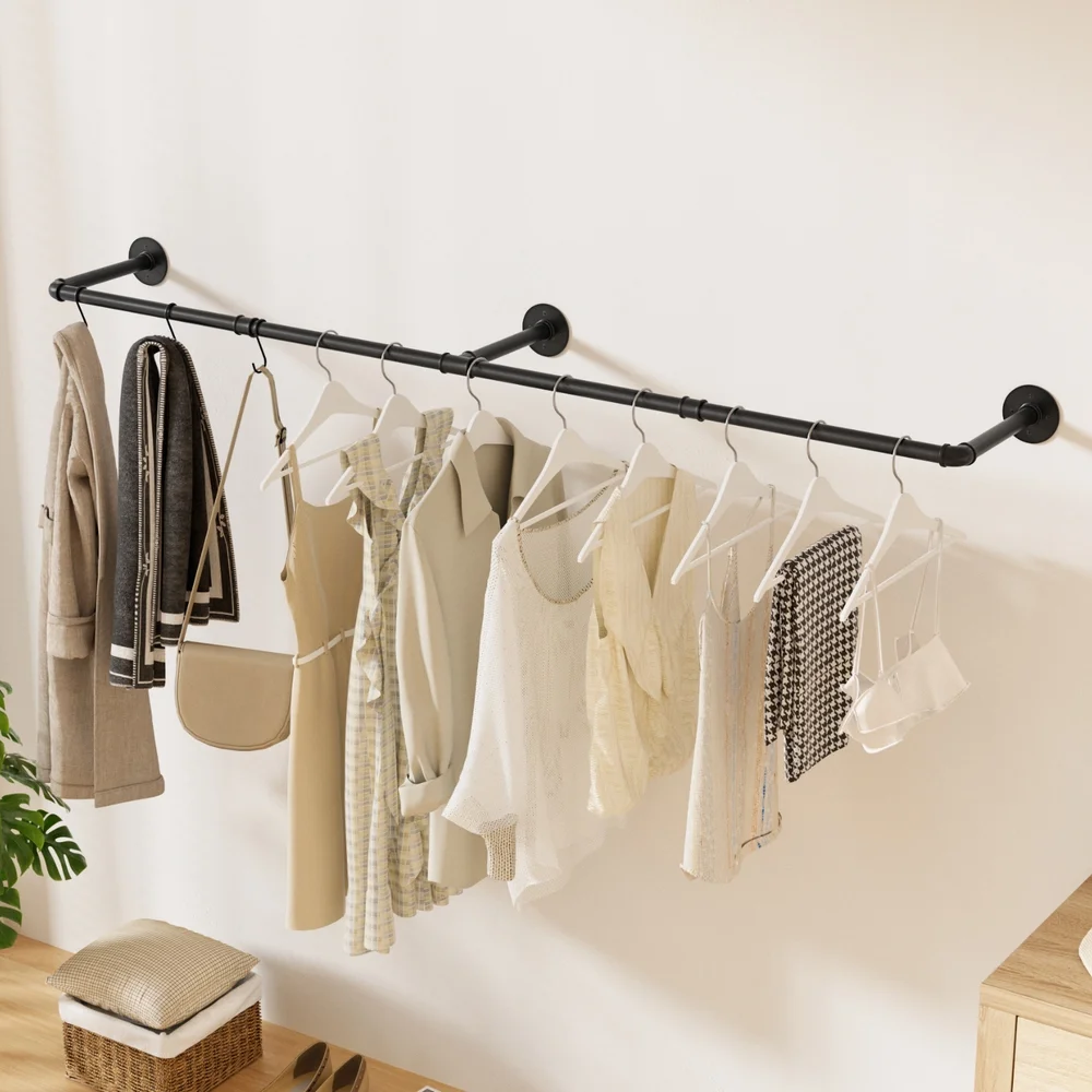 Artiss Clothes Rack Airer Floating Shelf Metal