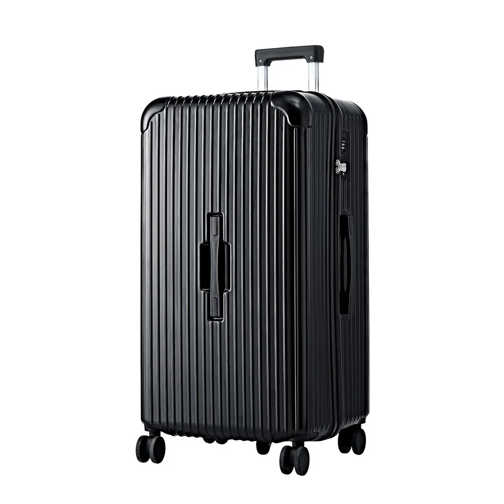 Wanderlite 32" Trunk Luggage Suitcase Travel 5 Wheels Type-C Port TSA Black