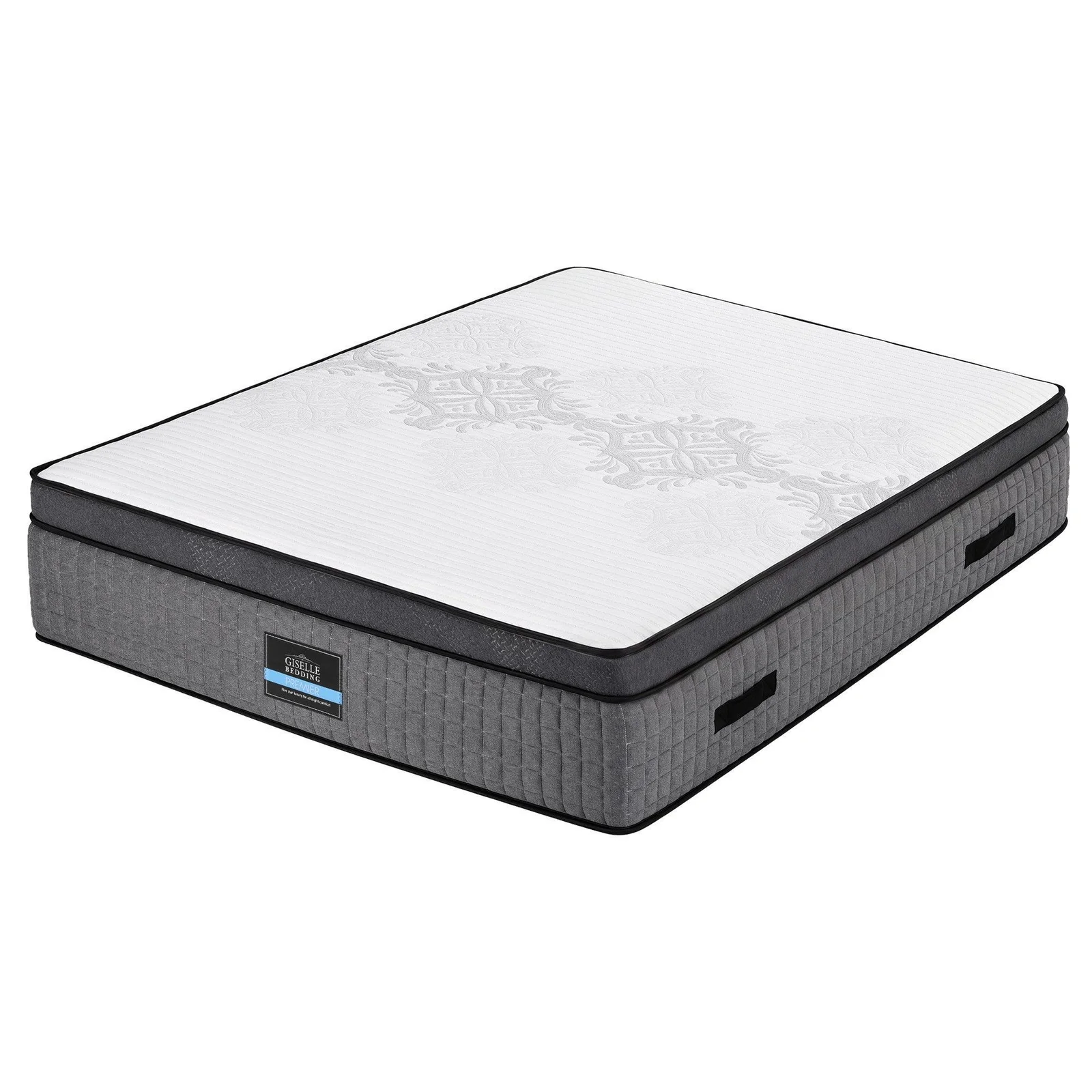 Giselle Bedding King Mattress 37cm 4-in-1 Adjustable Firmness Cooling Gel Memory Foam Dual-Zone Flippable for Couples