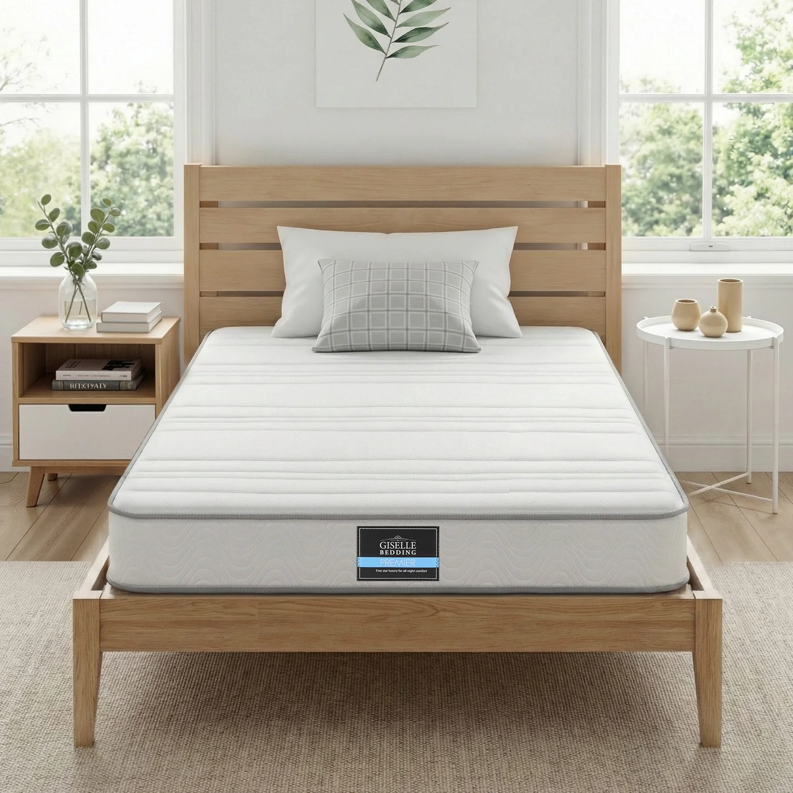 Giselle King Single Mattress 20cm with Reinforced Edge Support Egg-Crate Foam