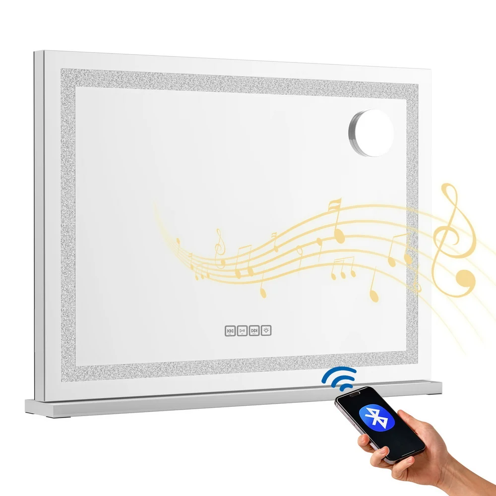 Embellir Bluetooth Makeup Mirror 58x46cm Hollywood Vanity with LED Light Crystal