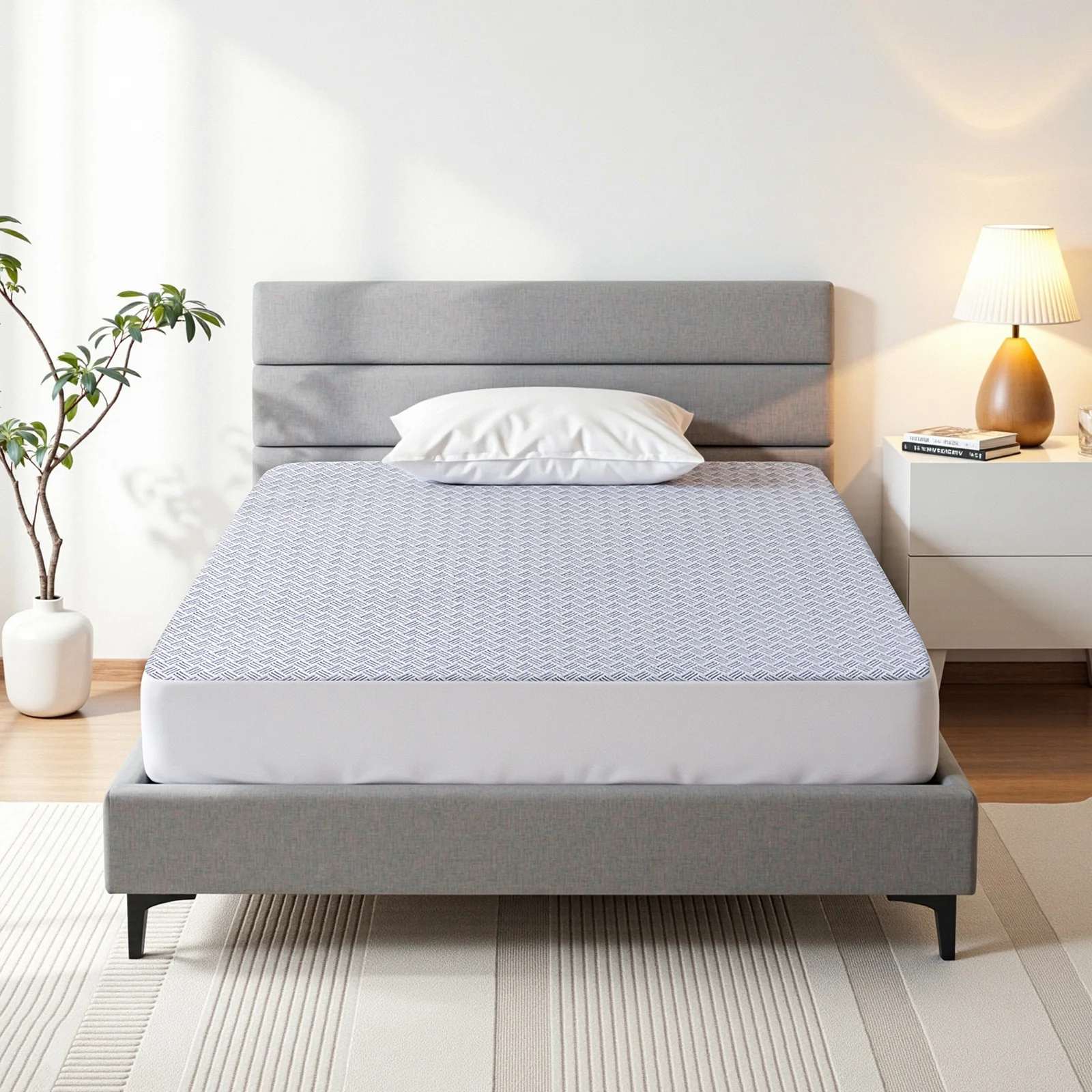 Giselle Cooling Mattress Protector Waterproof Deep Pocket Fitted Cover King Single