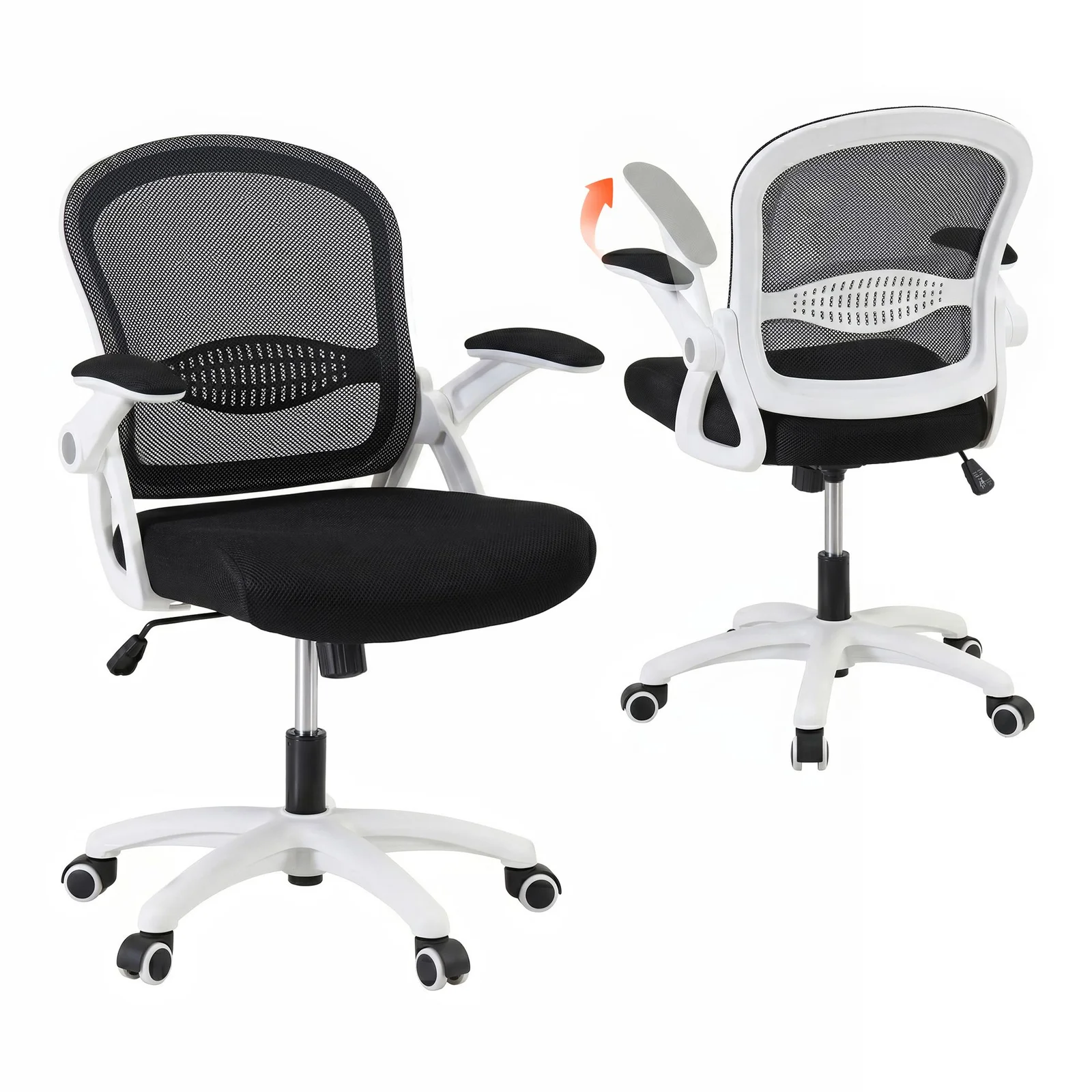 Artiss Mesh Office Chair Mid Back Black