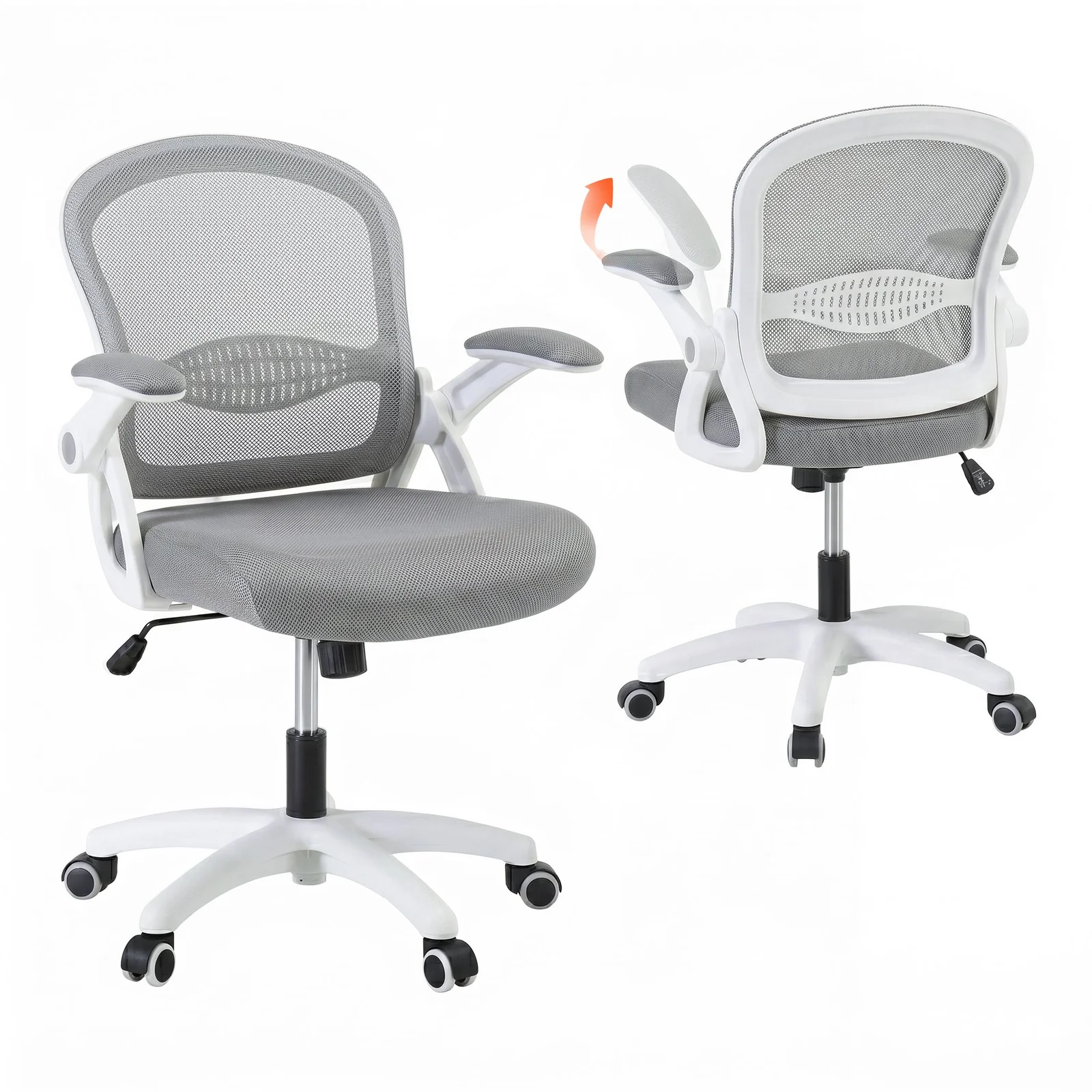 Artiss Mesh Office Chair Mid Back Grey
