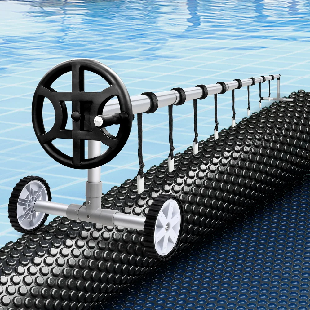 Aqua Buddy Pool Cover 600 Micron 6.5x3m w/ Roller 4m Swimming Pools Black Solar Blanket
