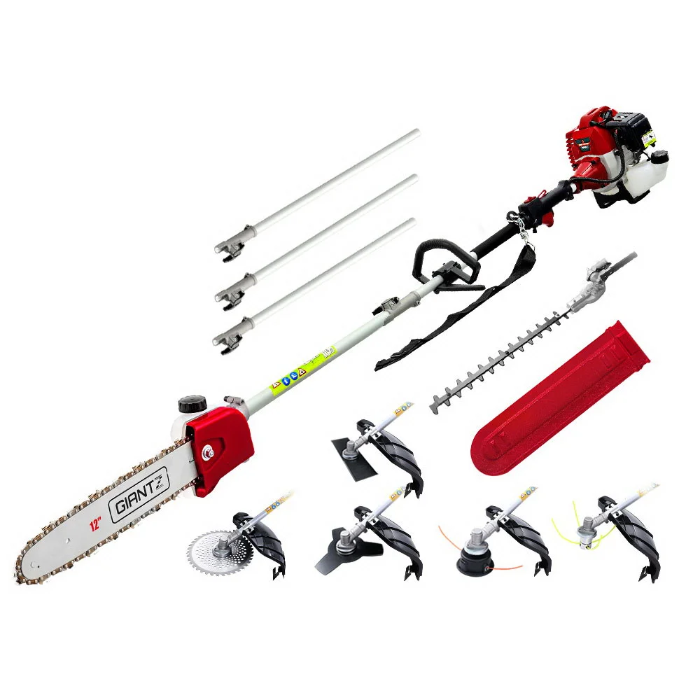 Giantz Pole Chainsaw 2 Stroke Petrol Tree Pruner Long Reach Saw 12 Inch Bar 7 In 1