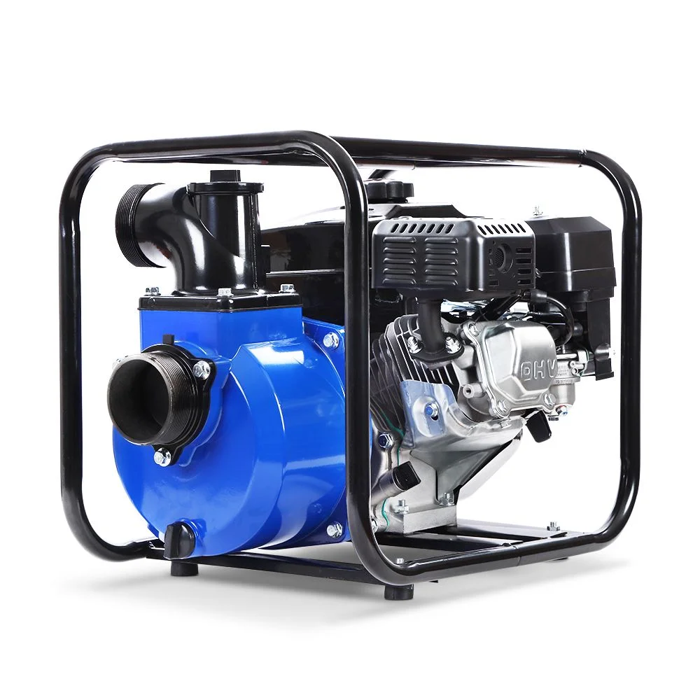 Giantz 3" Petrol Water Pump 7HP Max 4-Stroke 210cc High Flow 60,000L/H Max Transfer Engine, Fire Fighting Irrigation Rain Tank Pond Garden Farm, Includes Hose Fittings Inlet Filter & Rubber Feet, Blue